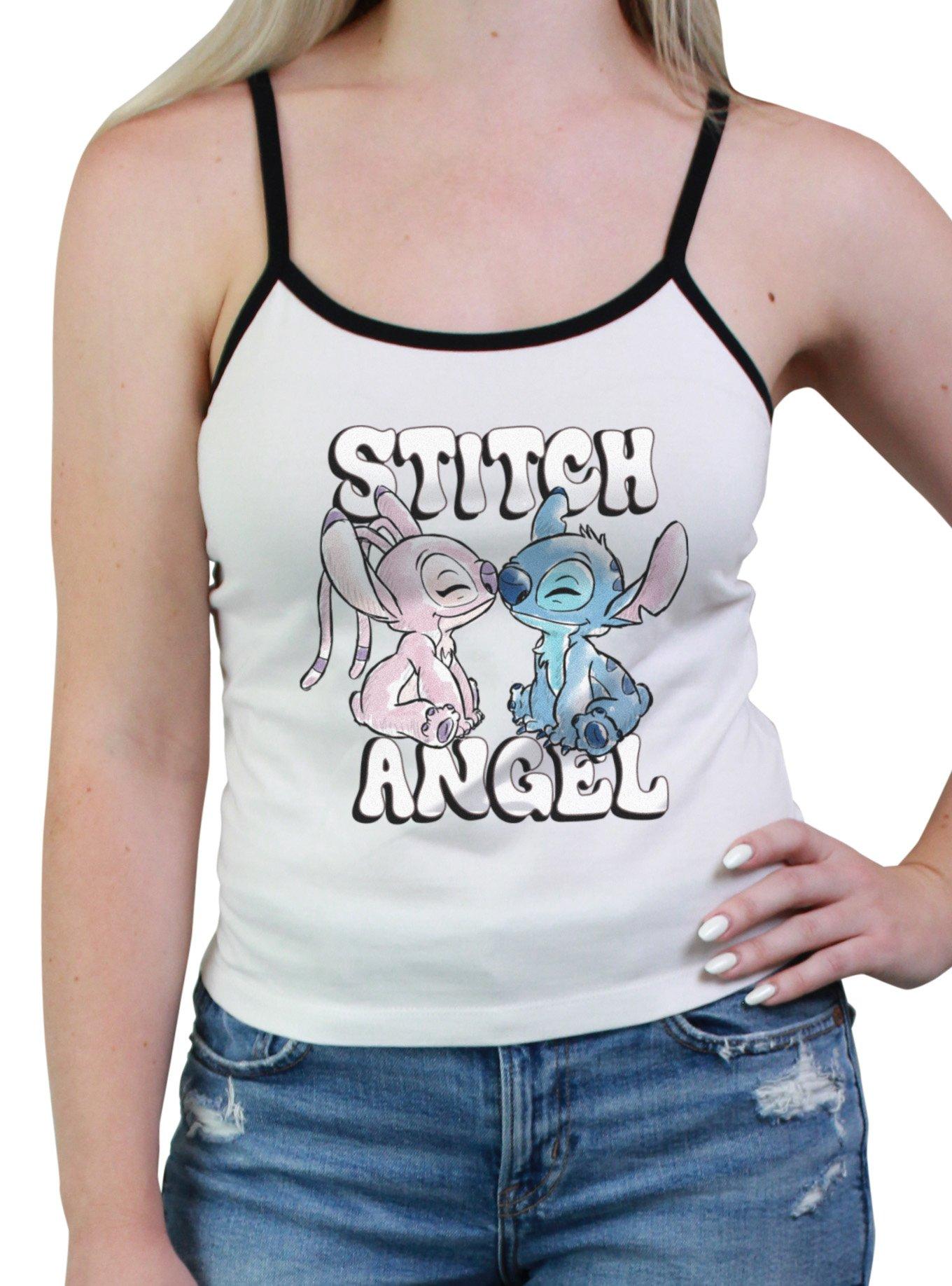 Disney Lilo & Stitch Angel & Stitch Love Womens Cami, WHITE, hi-res