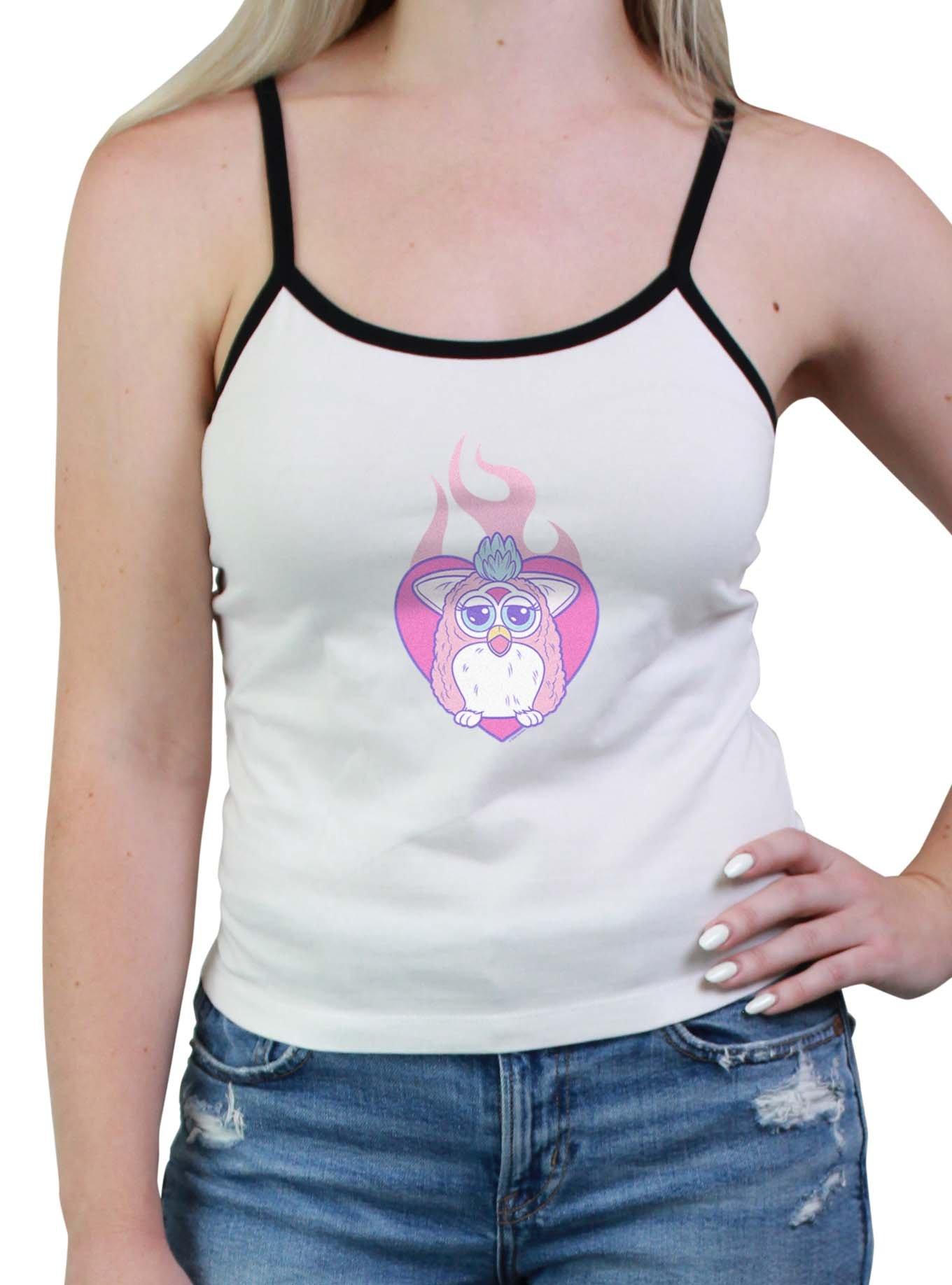 Furby Fire Heart Womens Cami, WHITE, hi-res view 1