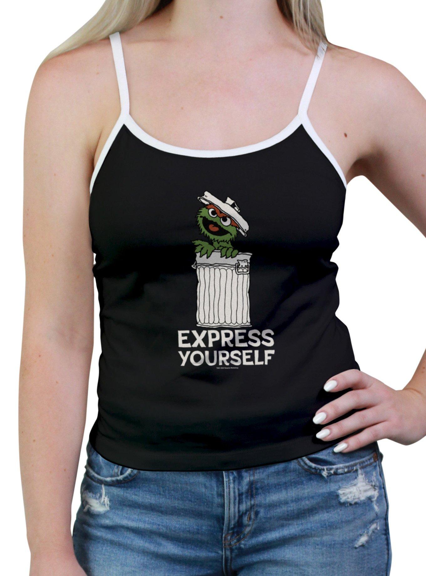 Sesame Street Oscar The Grouch Express Yourself Womens Cami, BLACK, hi-res
