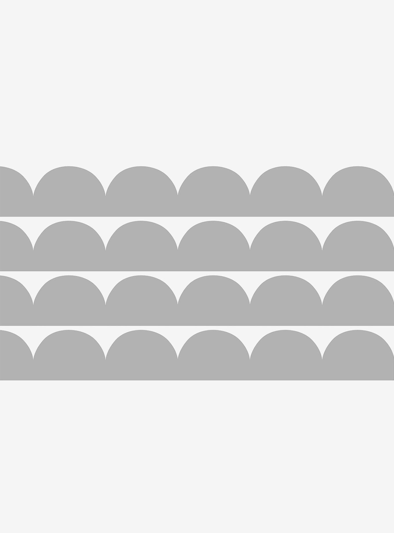 Grey Peel & Stick Scallop Border Decal, , hi-res