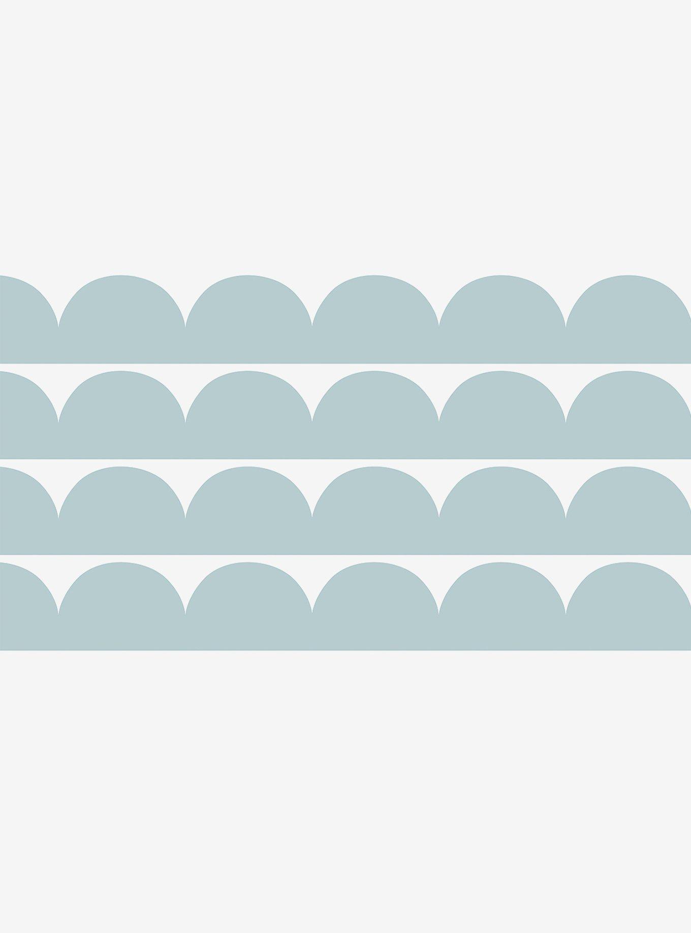 Teal Peel & Stick Scallop Border Decal, , hi-res