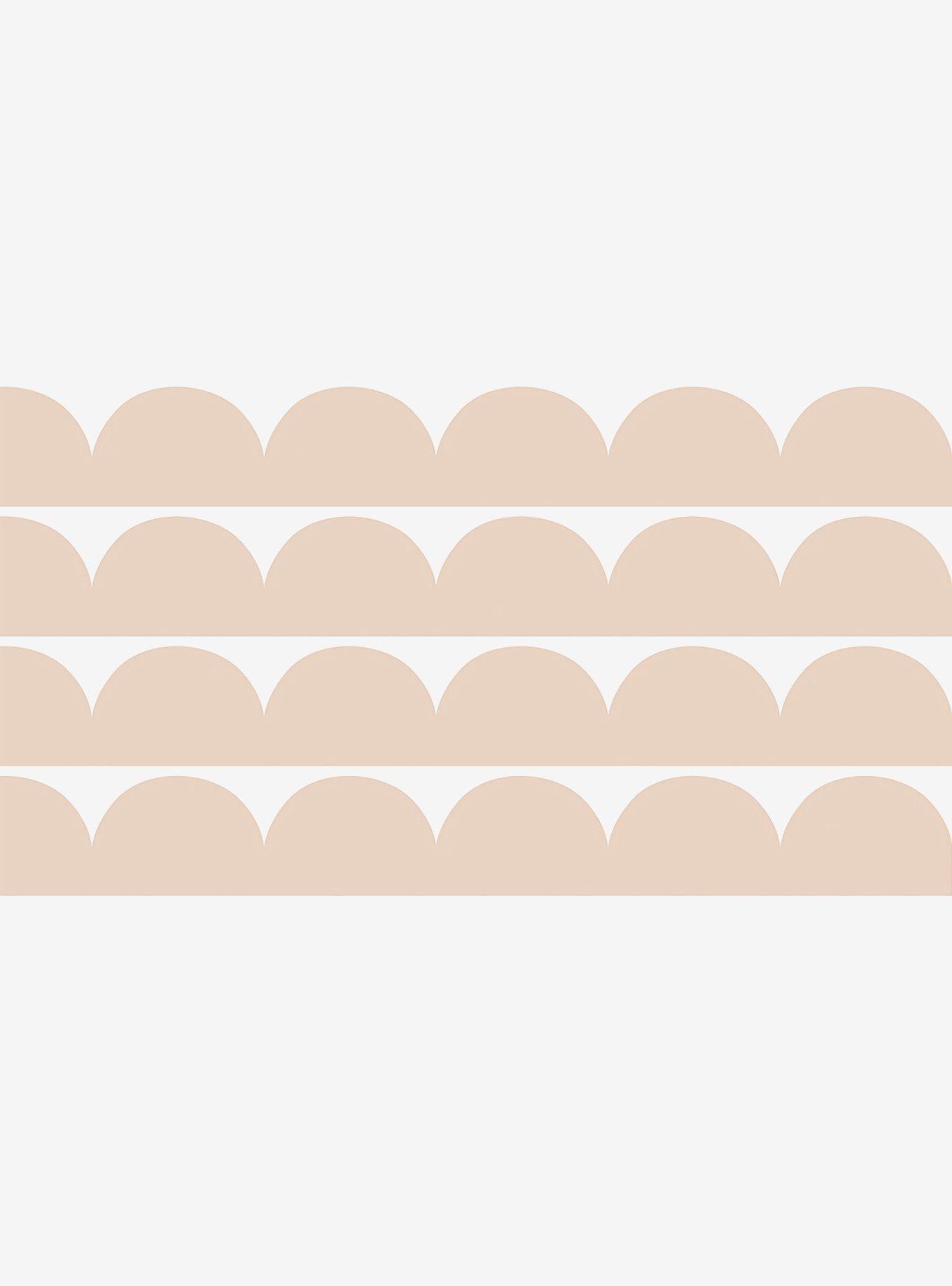 Tan Peel & Stick Scallop Border Decal, , hi-res