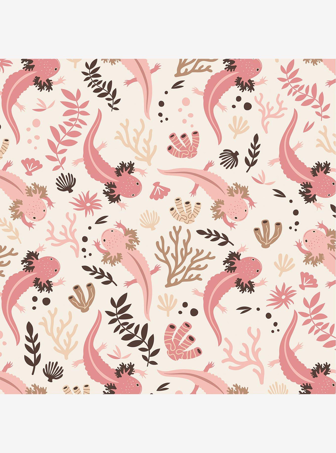 Axolotl Pink Underwater Garden Peel & Stick Wallpaper, , hi-res