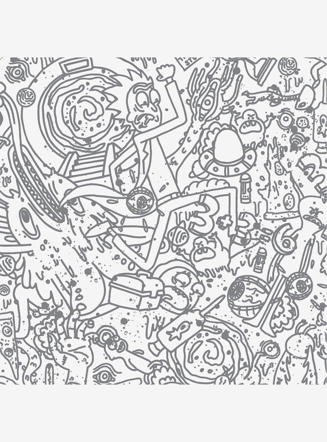Rick and Morty Doodle Peel & Stick Wallpaper