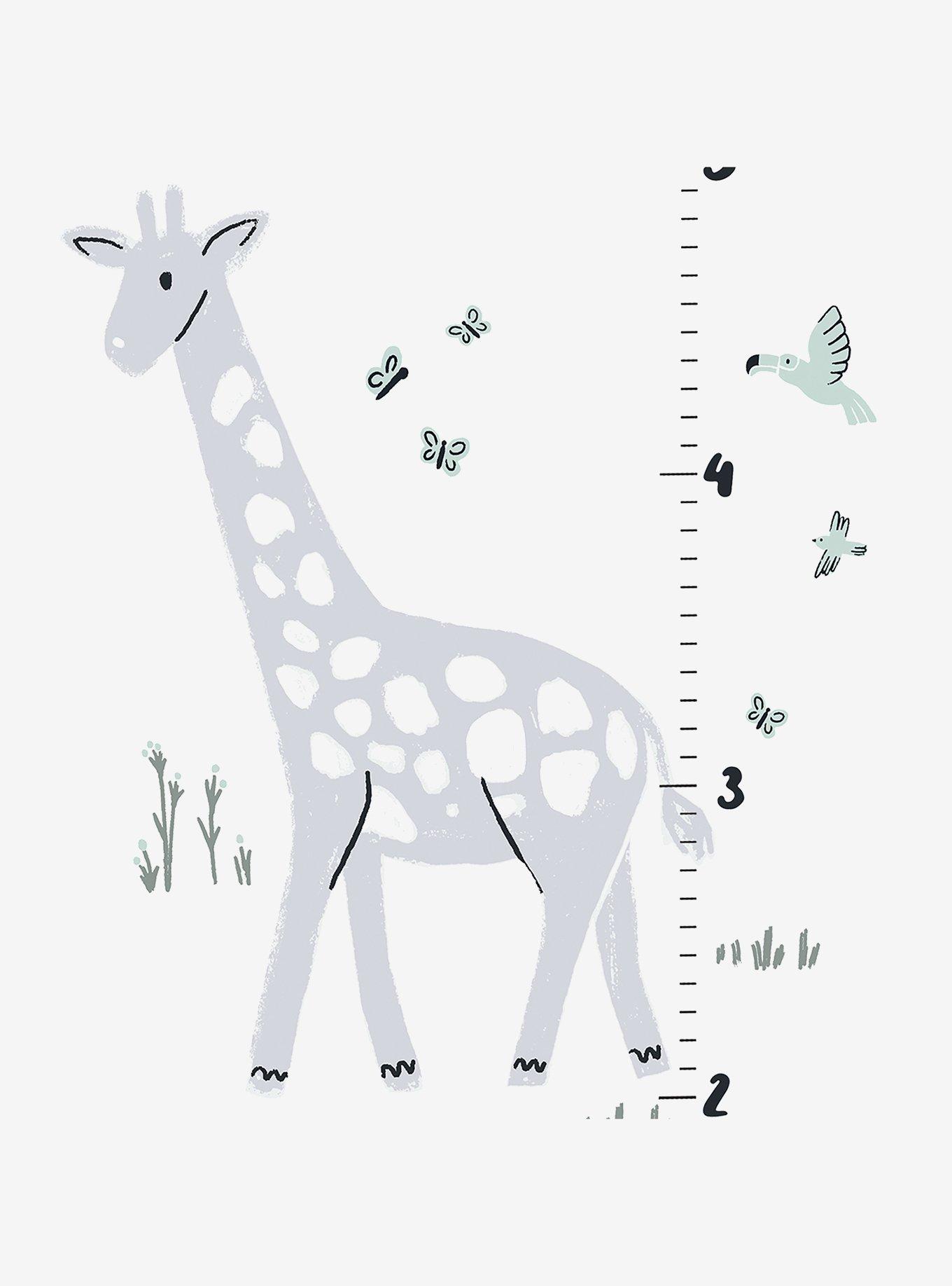 Giraffe Growth Chart Grey Wall Decals, , hi-res