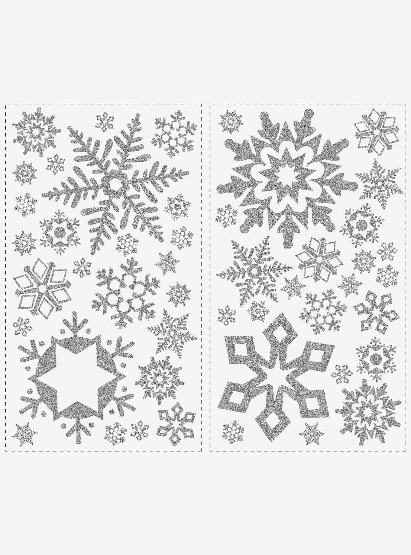 Grey Glitter Snowflakes Wall Decals, , hi-res