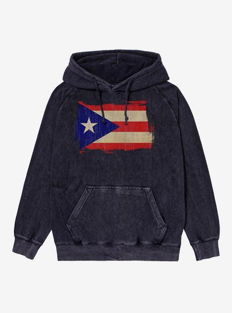 Flag of Puerto Rico Mineral Wash Hoodie Hot Topic