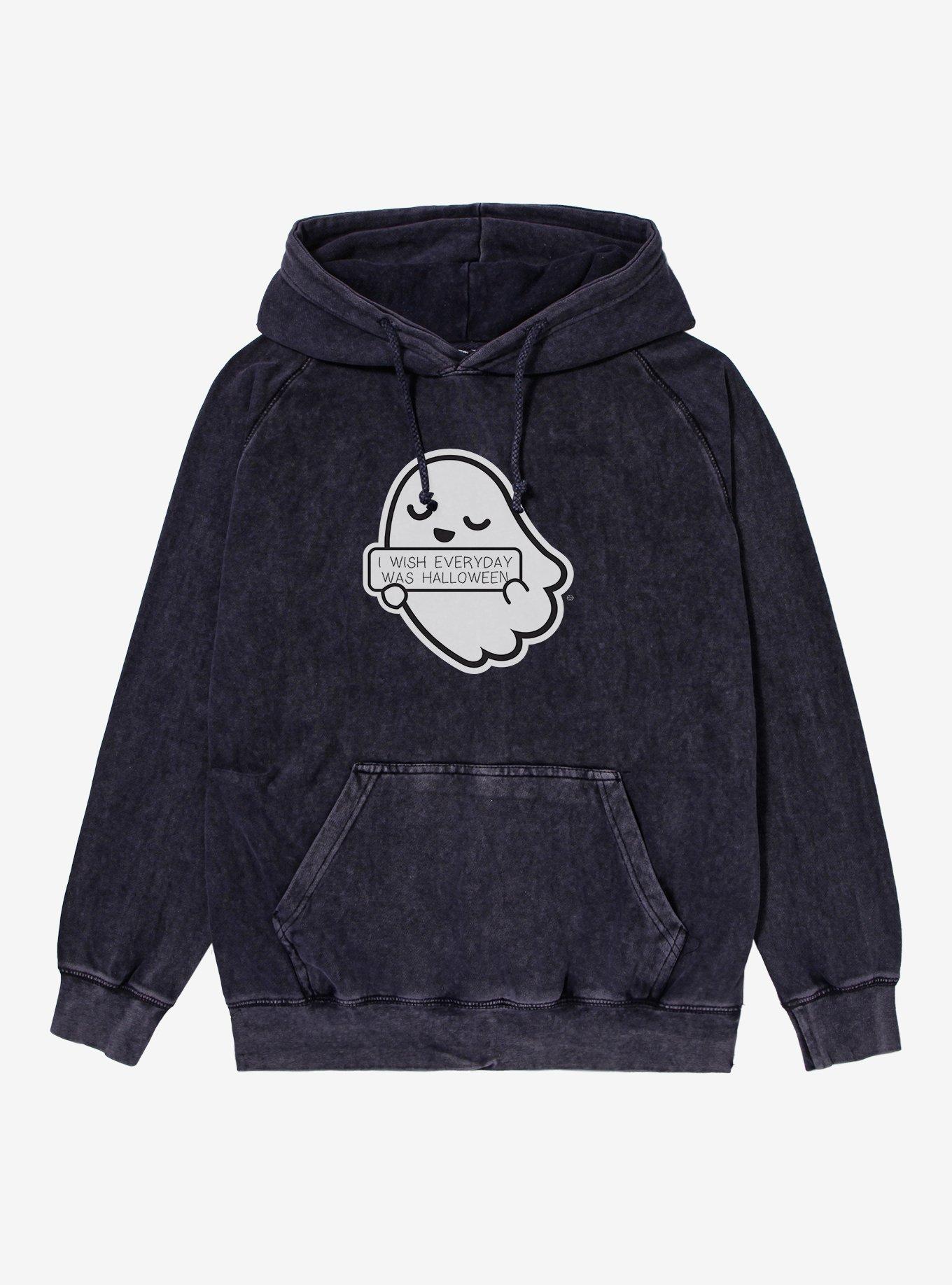 Every Day Halloween Ghost Mineral Wash Hoodie, , hi-res