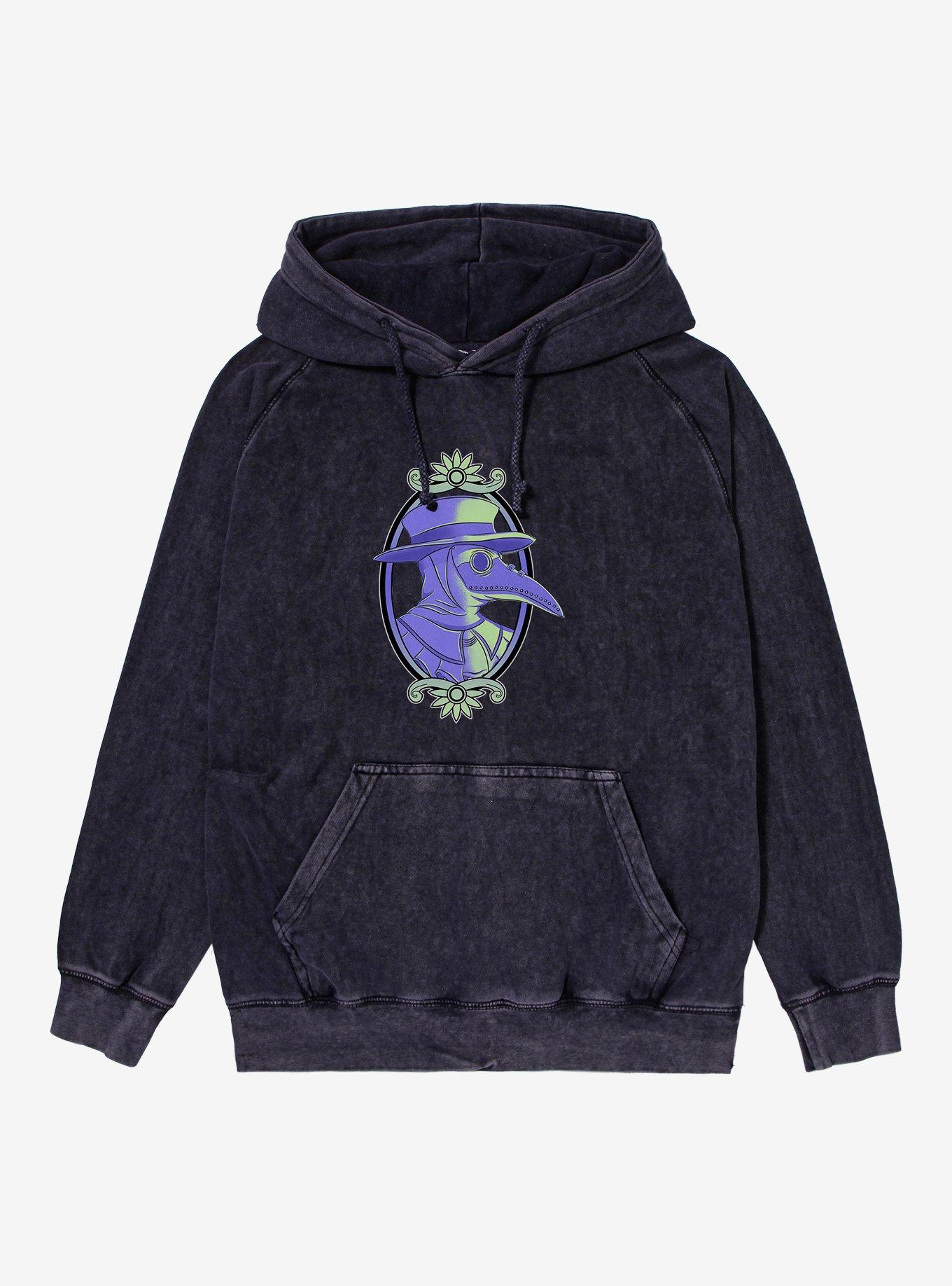 Plague Doctor Mineral Wash Hoodie, , hi-res