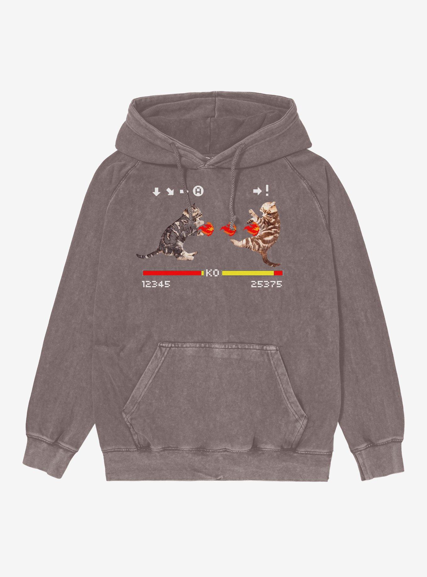 Video Game Cats Mineral Wash Hoodie, , hi-res