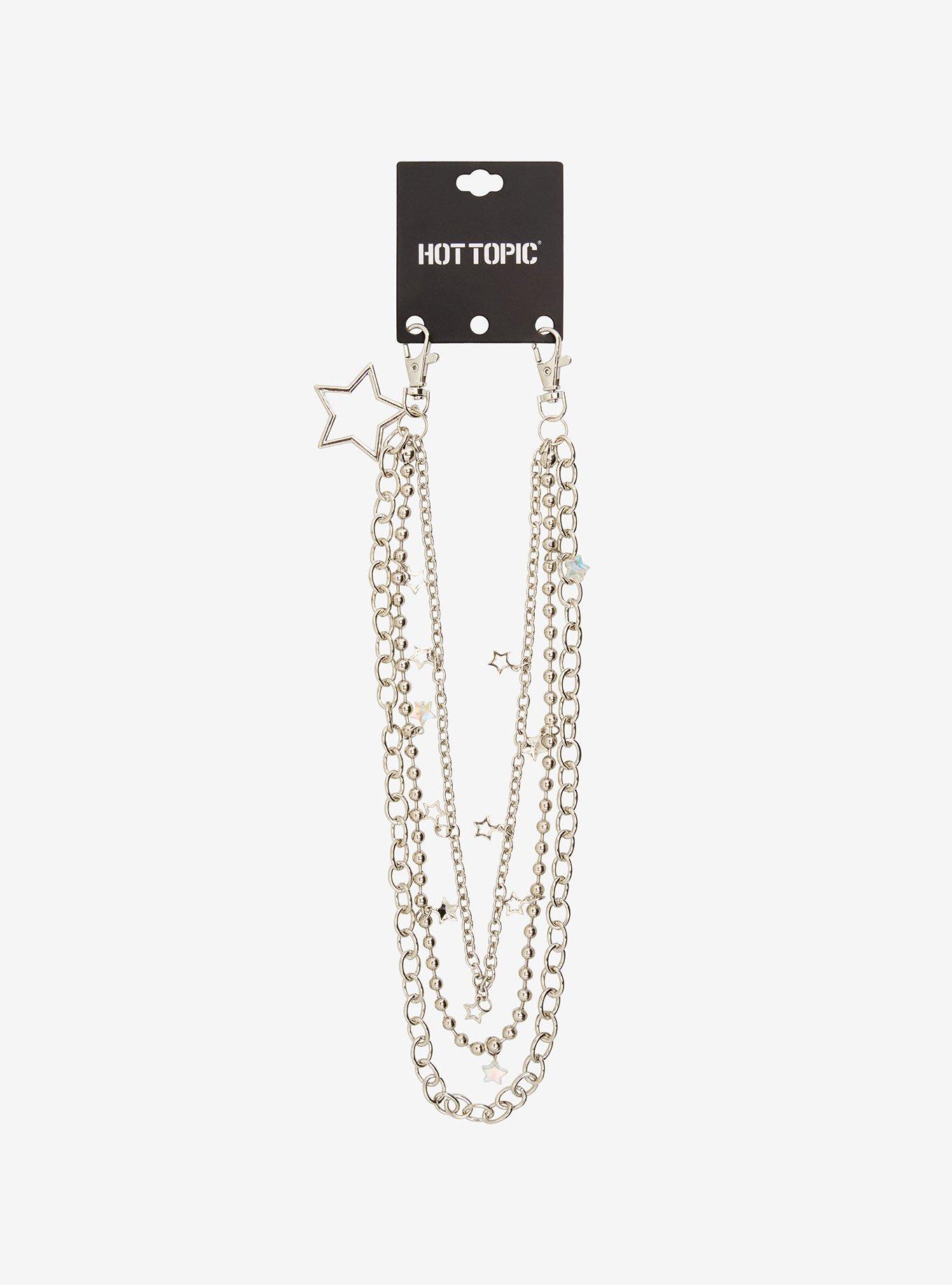 Star Safety Pin 18 Inch - 24 Inch Triple Wallet Chain, , hi-res