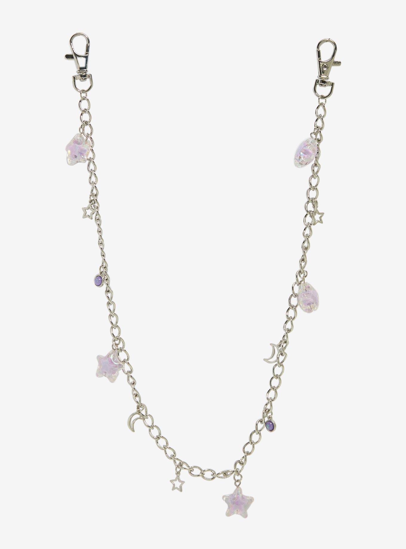 Iridescent Purple Star 20 Inch Wallet Chain, , hi-res