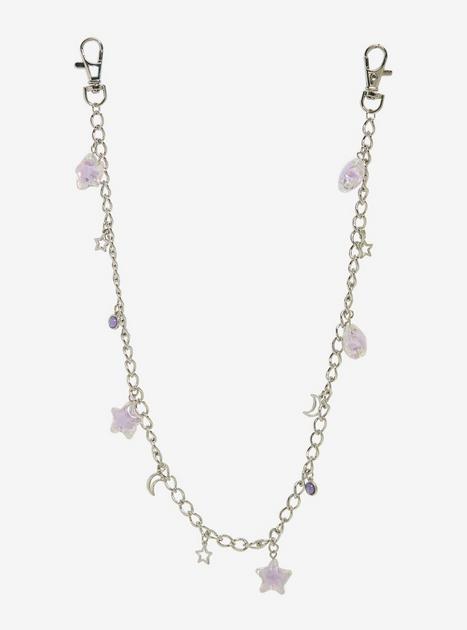 Iridescent Purple Star 20 Inch Wallet Chain | Hot Topic