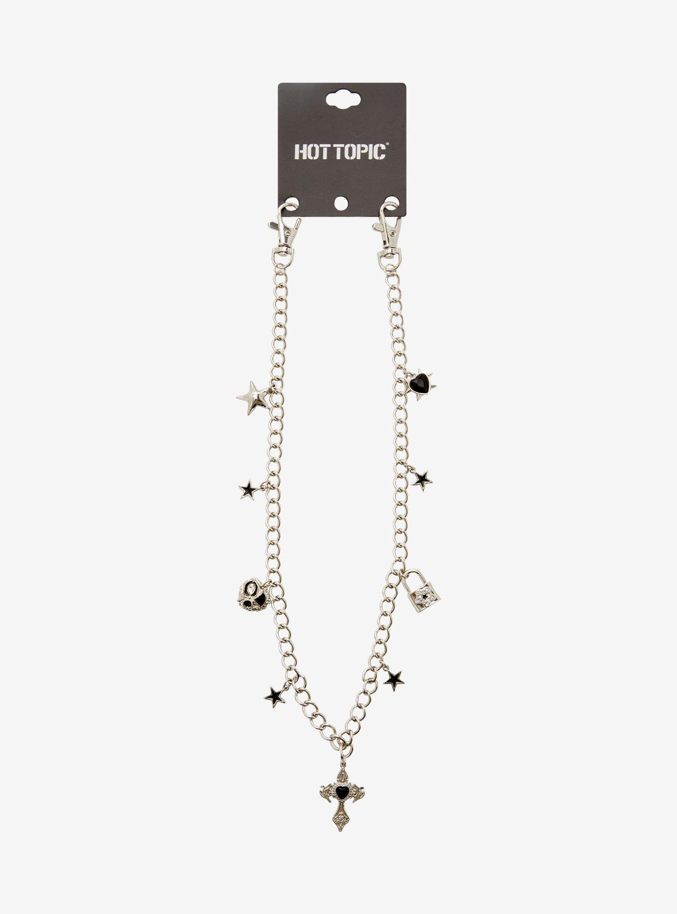 Star Cross Charm 20 Inch Wallet Chain, , hi-res