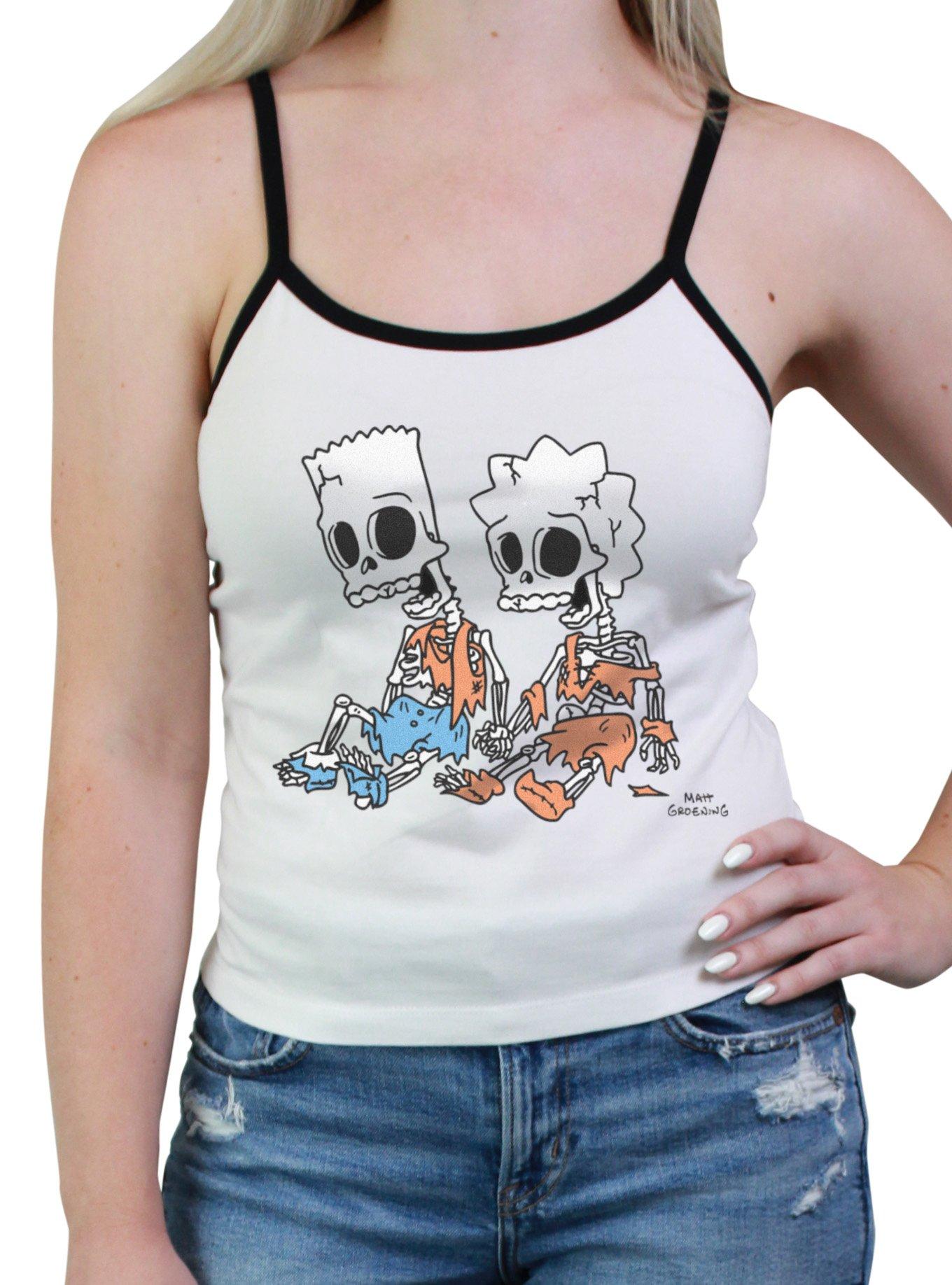 The Simpsons Skeleton Bart And Lisa Girls Cami, , hi-res