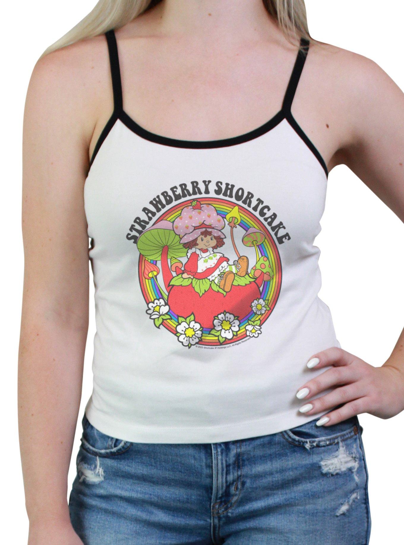 Strawberry Shortcake Circle Rainbow With Mushrooms Girls Cami, WHITE, hi-res