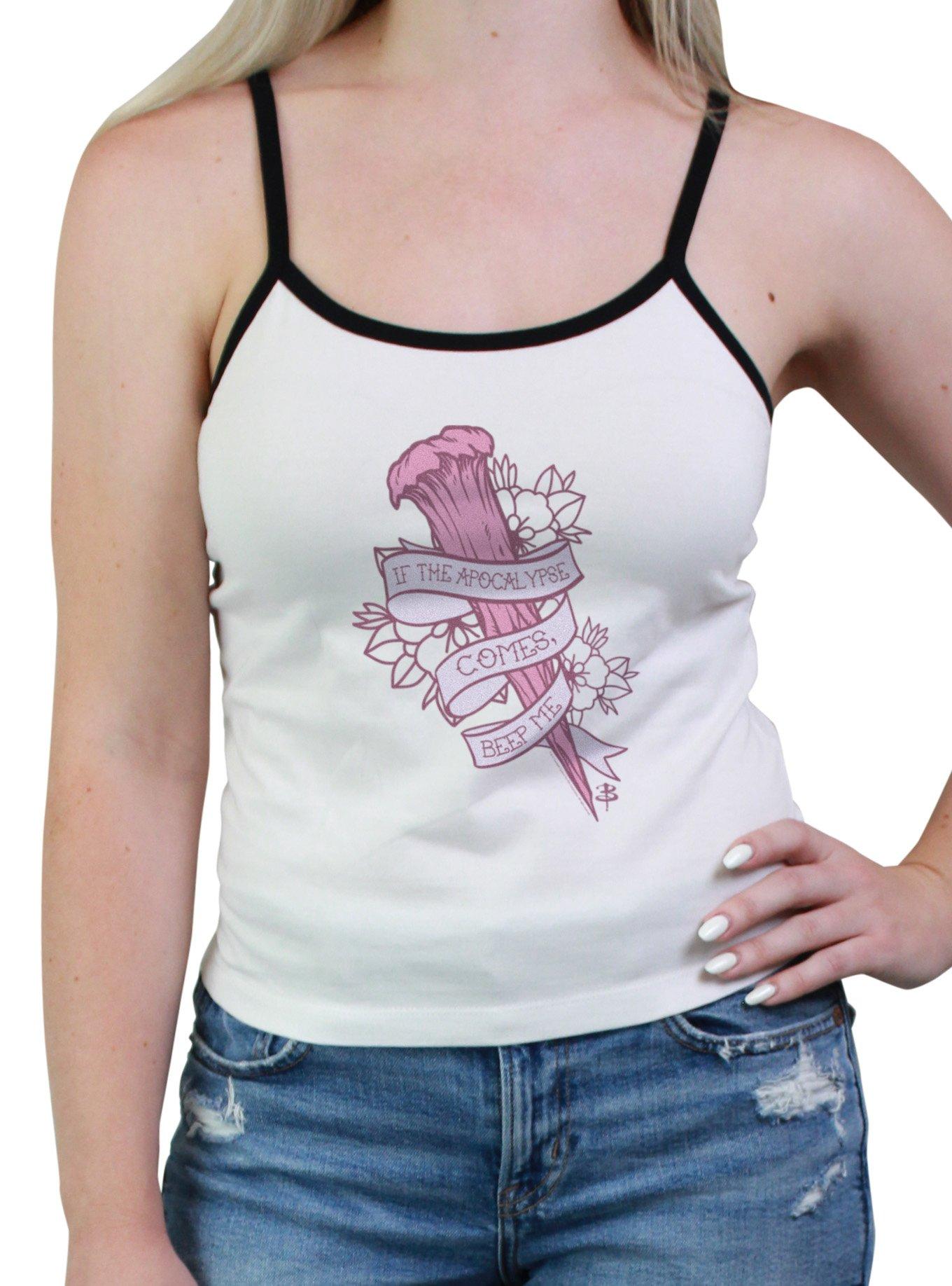 Buffy The Vampire Slayer Beep Me Apocolypse Girls Cami, WHITE, hi-res