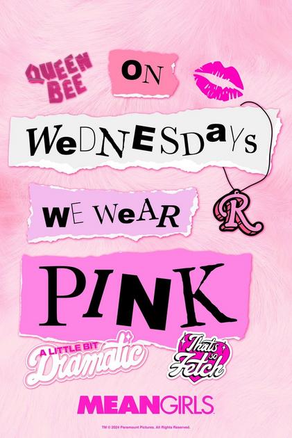 Mean Girls On Wednesdays We Wear Pink Poster - WHITE | Hot Topic
