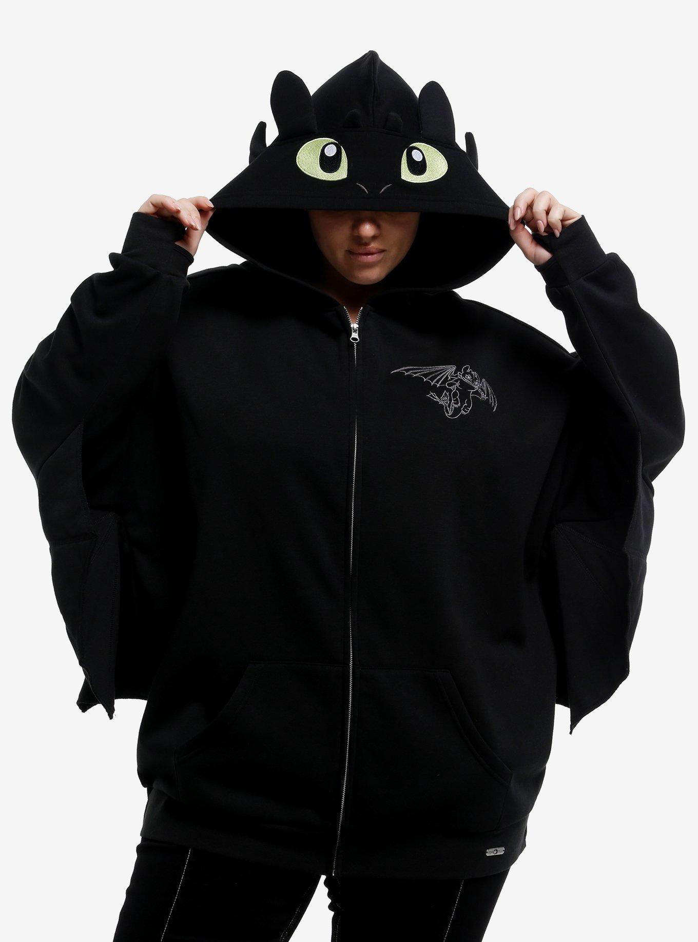 Her Universe How To Train Your Dragon Toothless Winged Hoodie Plus Size, , hi-res