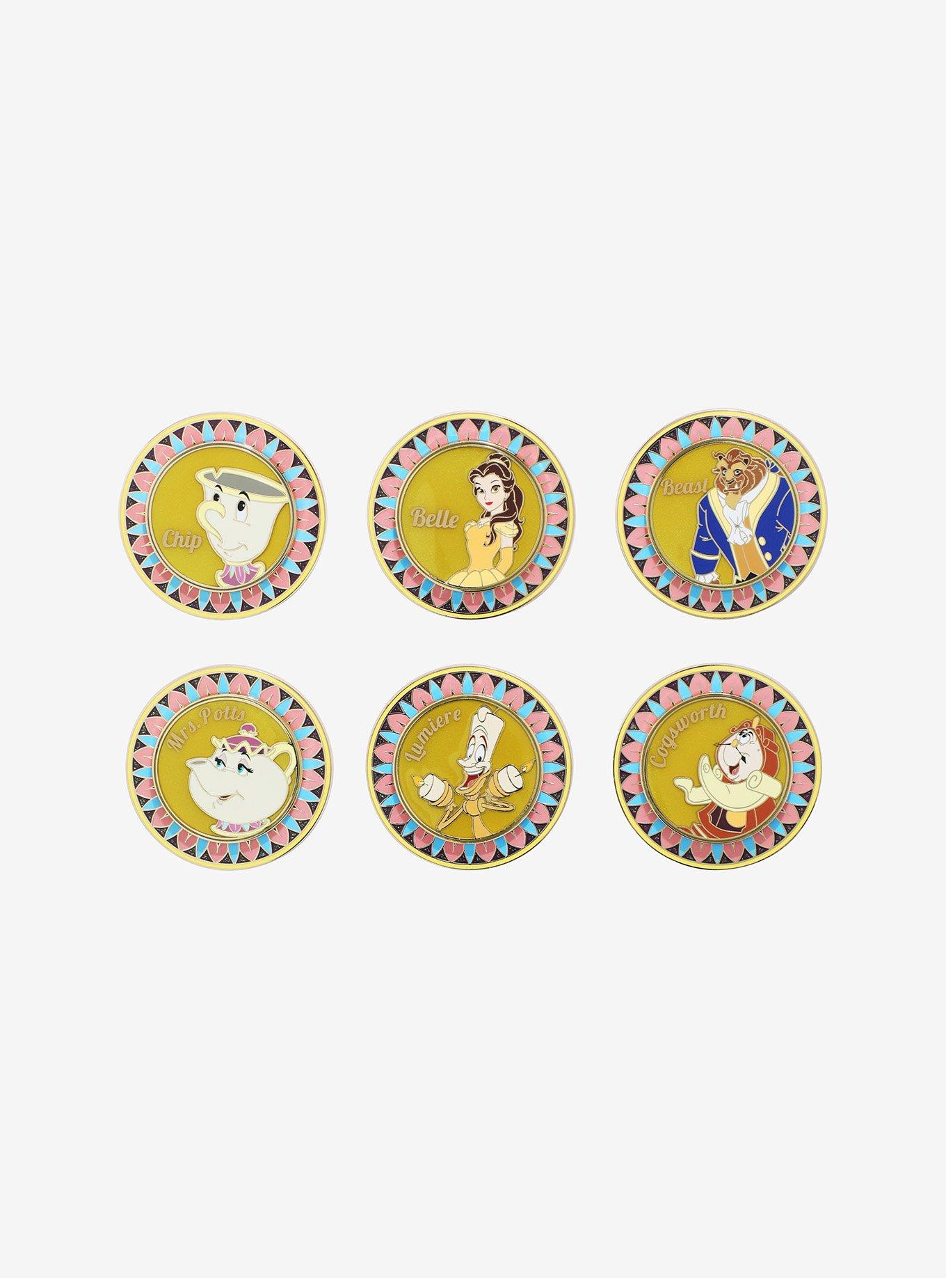 Disney Beauty and the Beast Dining Plates Spinning Blind Box Enamel Pin — BoxLunch Exclusive, , hi-res