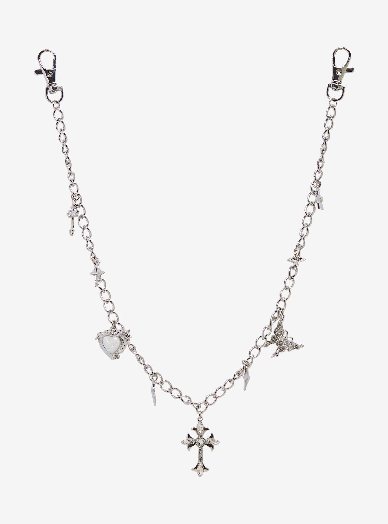 Y2K Bling Charm 18 Inch Wallet Chain, , hi-res