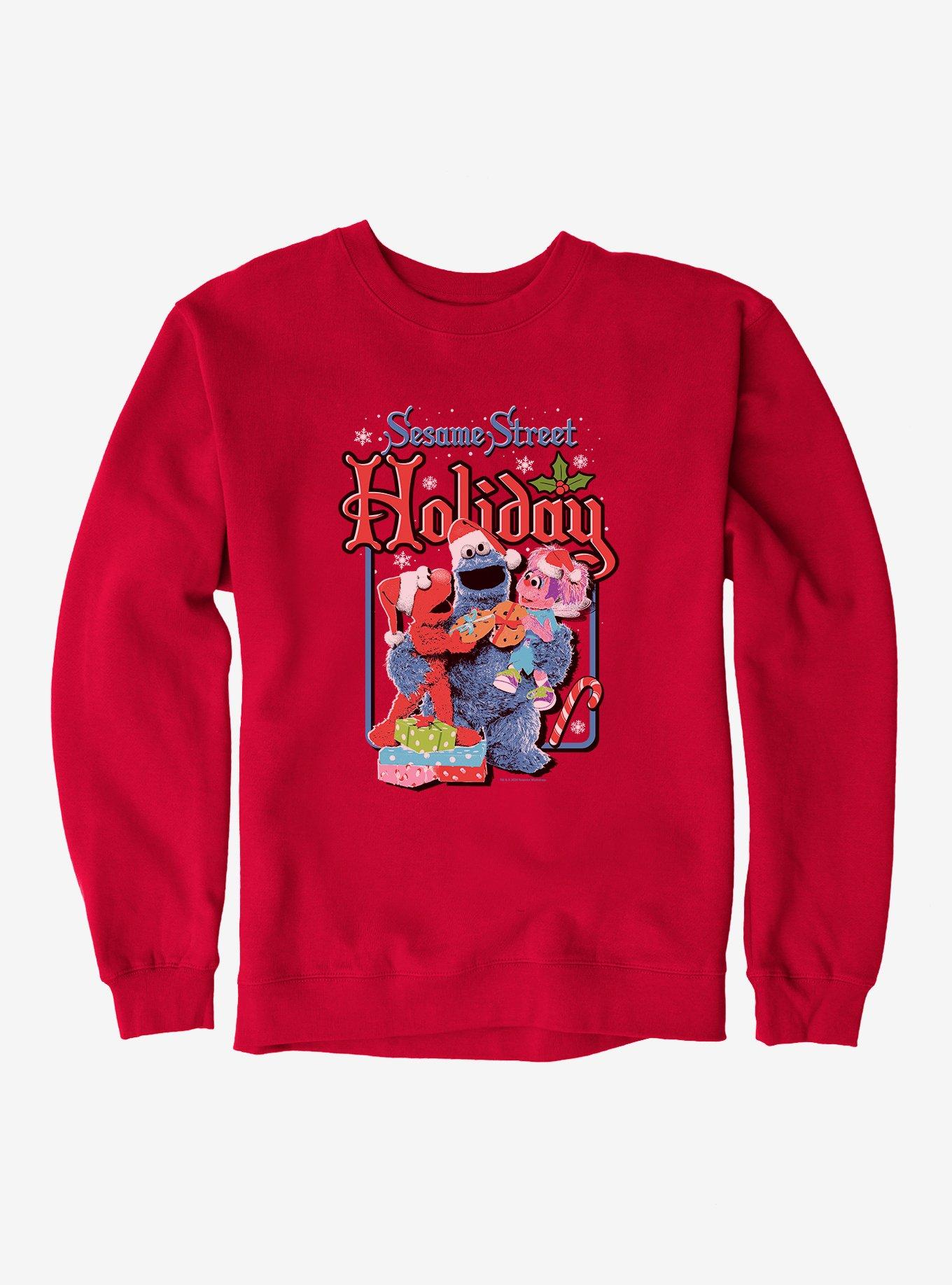 Sesame Street Holiday Sweatshirt, RED, hi-res