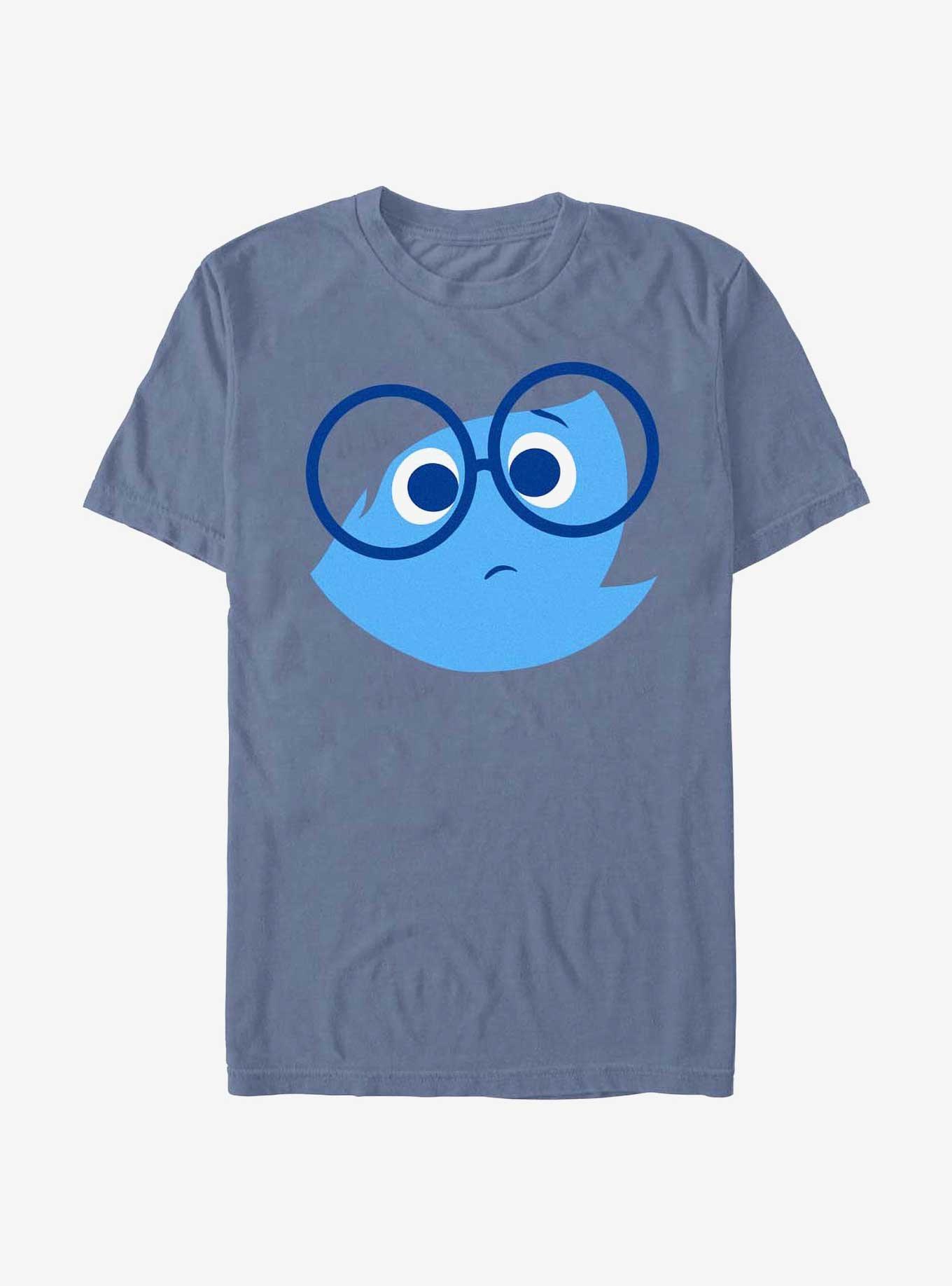 Disney Pixar Inside Out 2 Sad Face Garment Dye T-Shirt, , hi-res