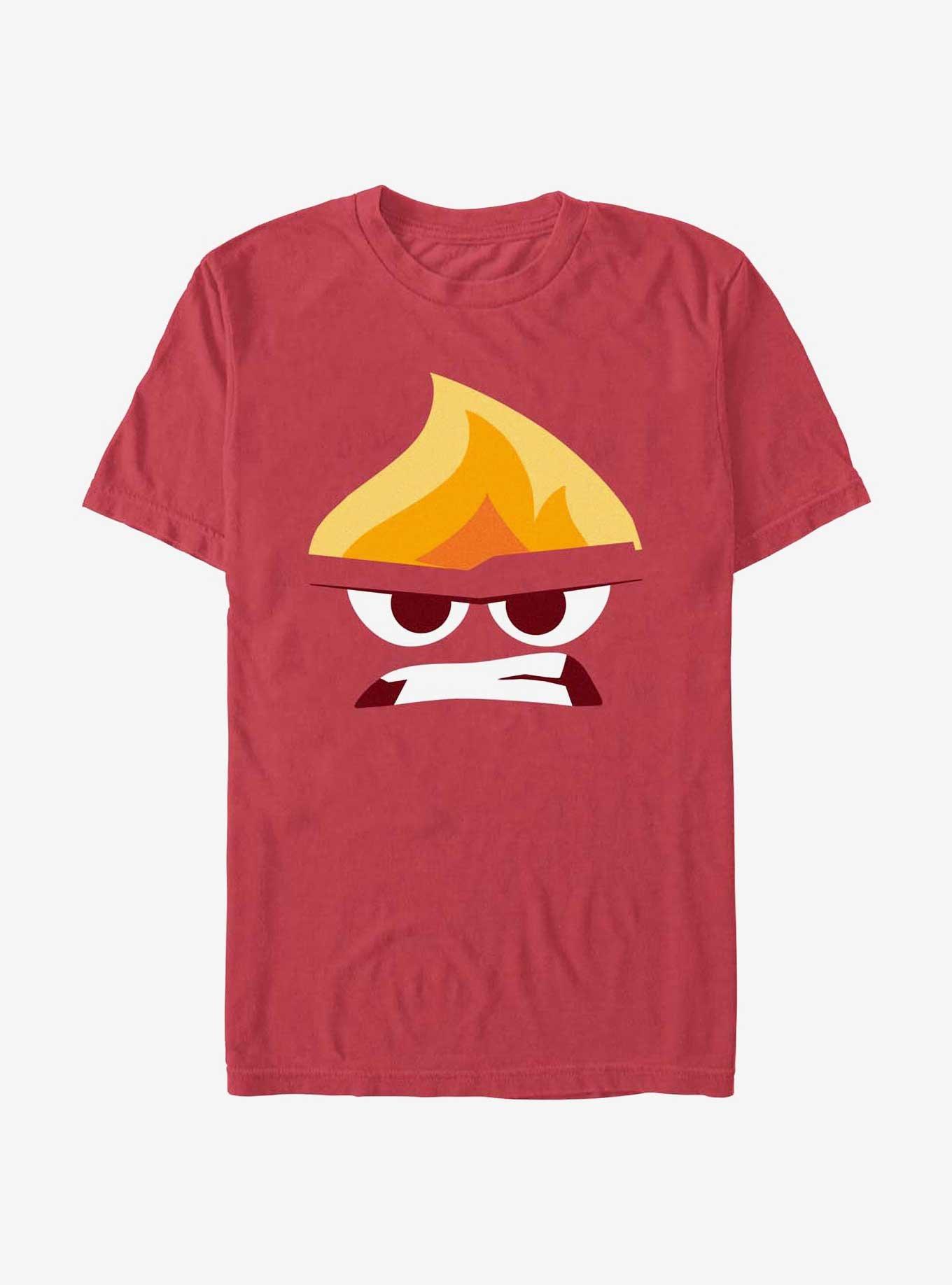 Disney Pixar Inside Out 2 Angry Face Garment Dye T-Shirt, CHILI, hi-res