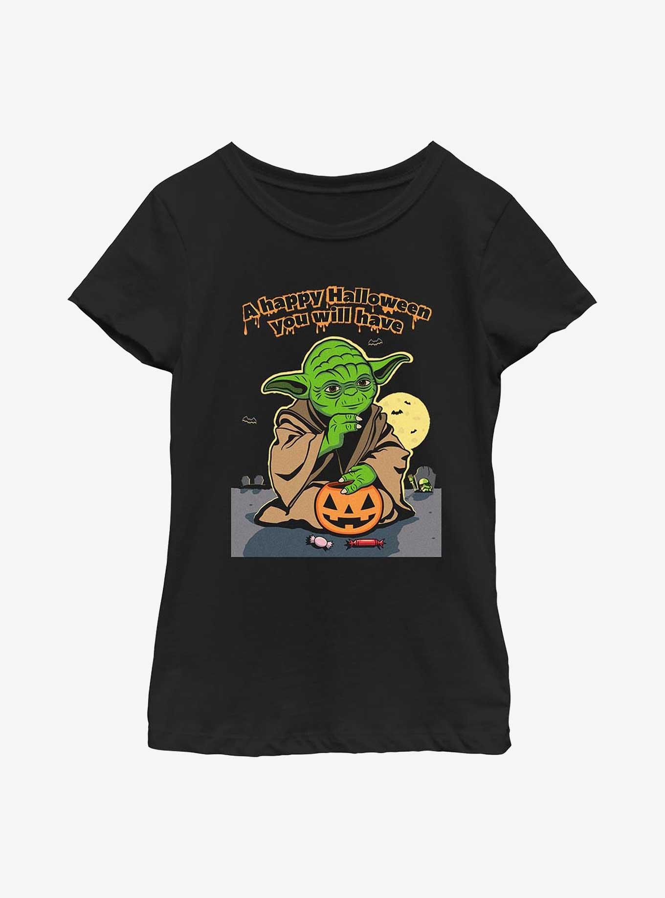 Star Wars Yoda Happy Halloween Youth Girls T-Shirt, , hi-res