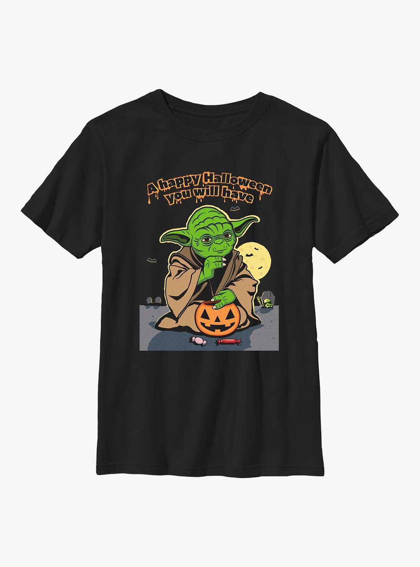 Star Wars Yoda Happy Halloween Youth T-Shirt, , hi-res