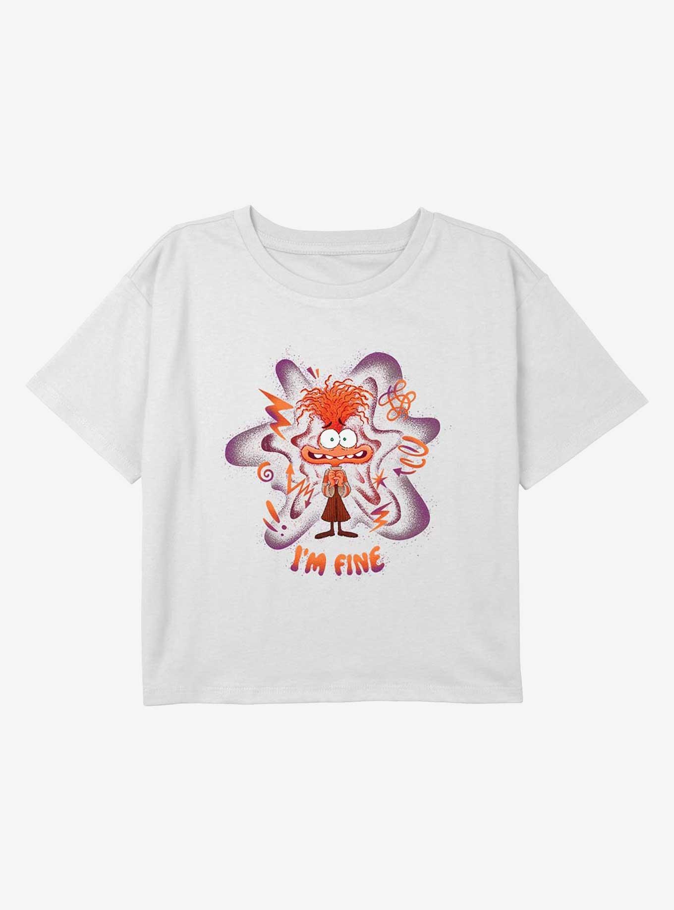 Inside Out I Am Fine Youth Girls Boxy Crop T-Shirt, , hi-res