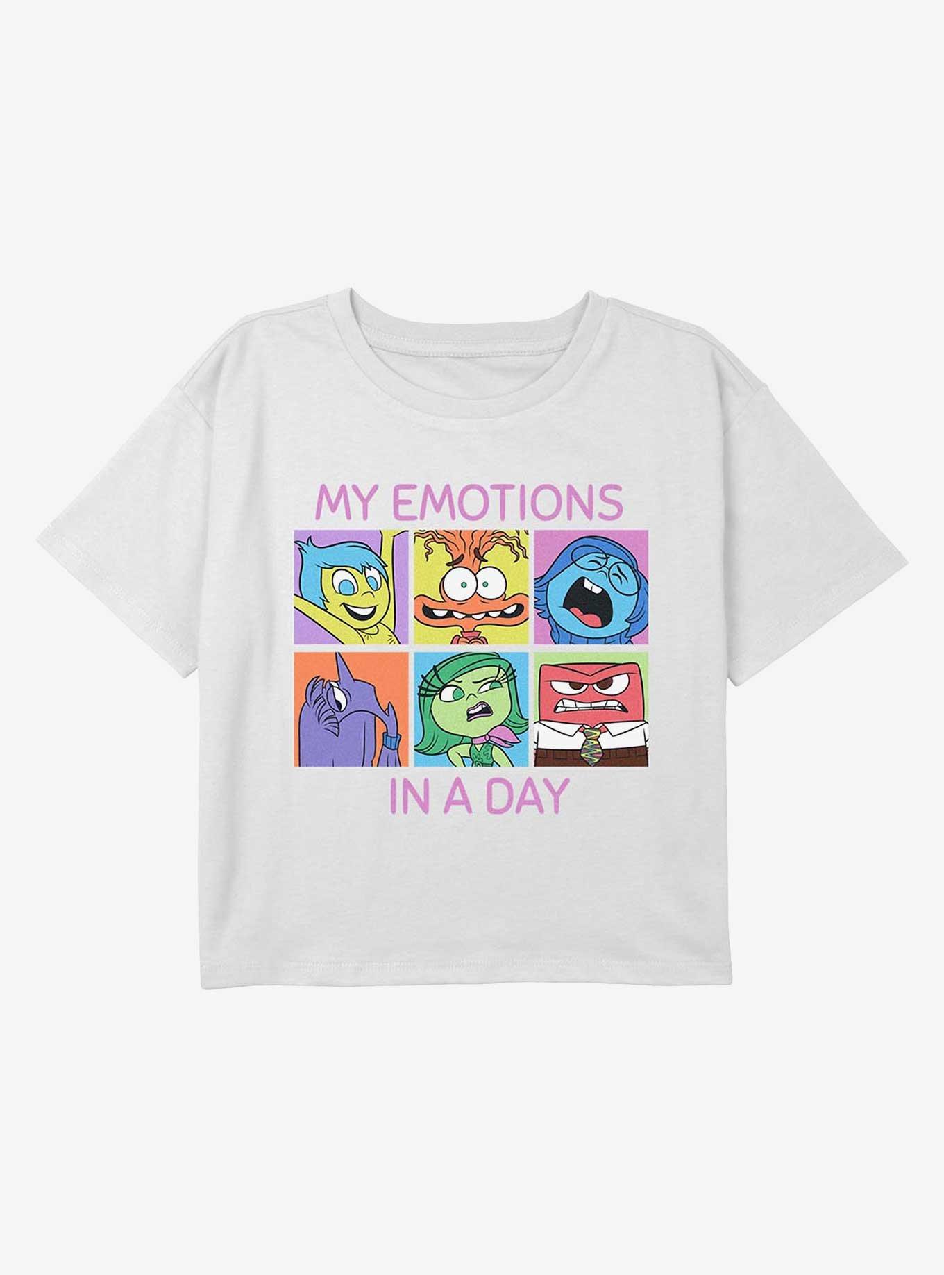 Inside Out 2 My Emotions In A Day Youth Girls Boxy Crop T-Shirt, , hi-res