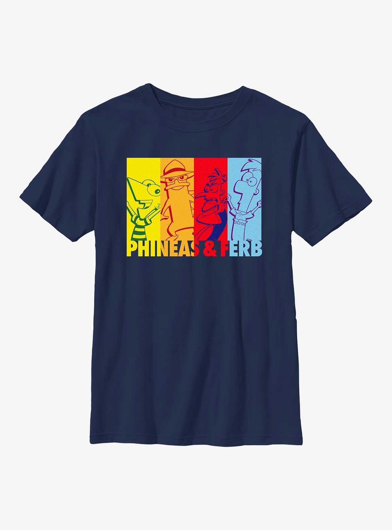 Phineas And Ferb Four Block Youth T-Shirt, , hi-res