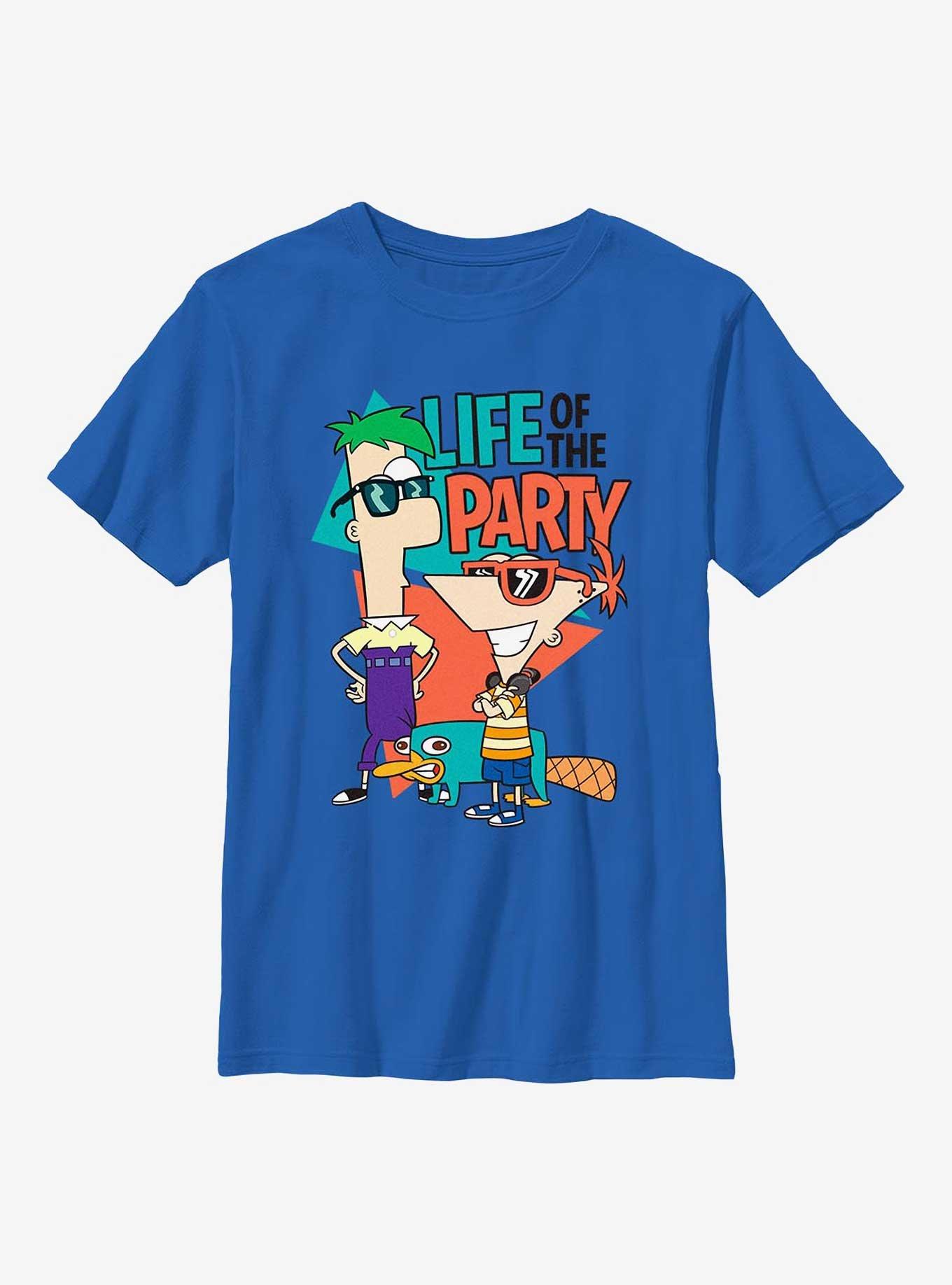 Phineas And Ferb Life Of The Party Youth T-Shirt, , hi-res