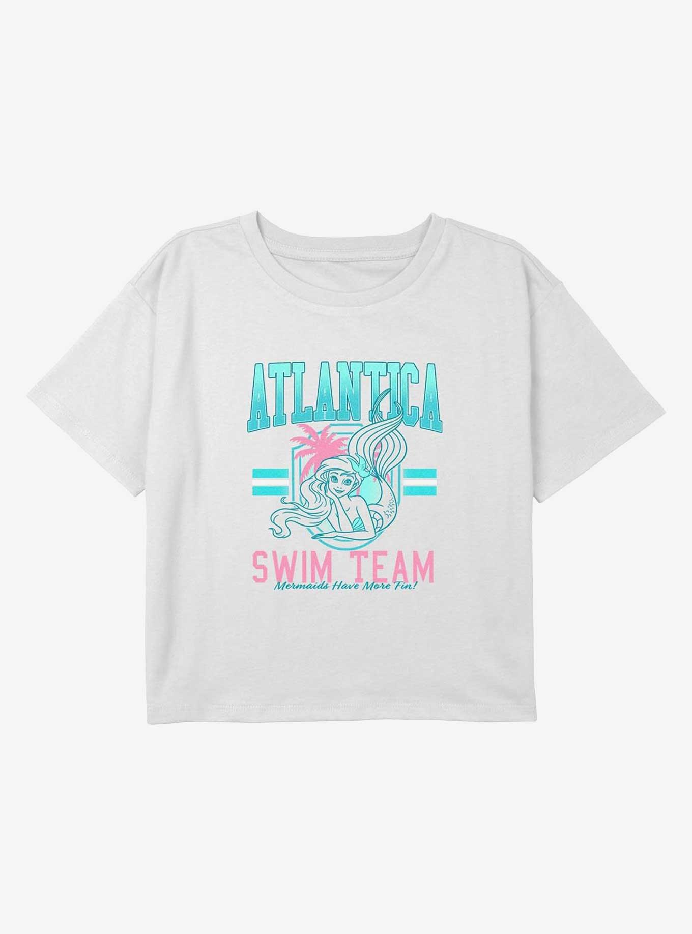The Little Mermaid Ariel Swim Team Youth Girls Boxy Crop T-Shirt, , hi-res