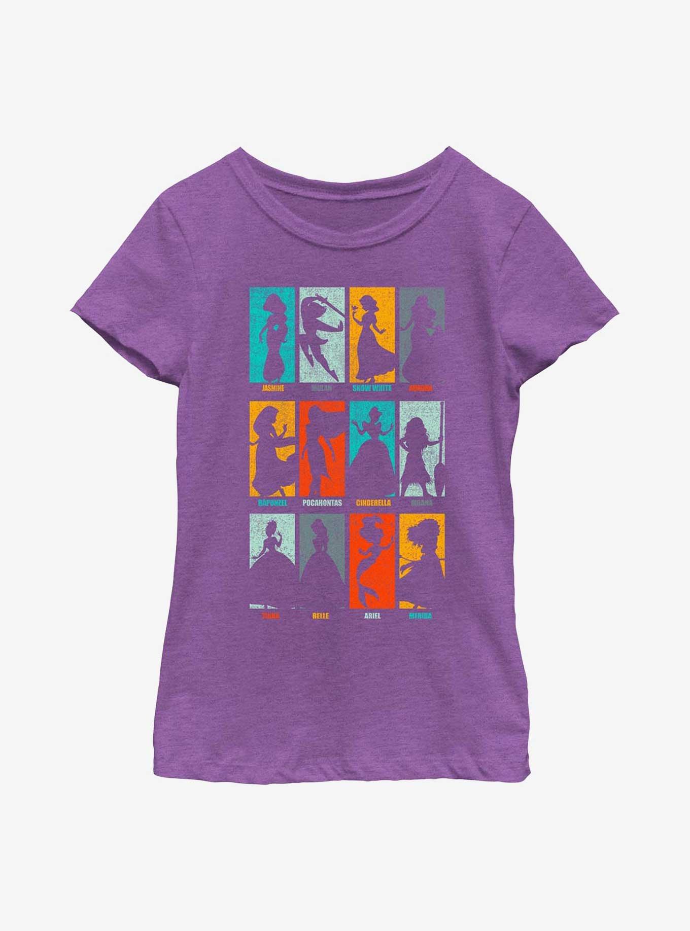 Disney Princesses Princess Silhouette Panels Youth Girls T-Shirt, , hi-res