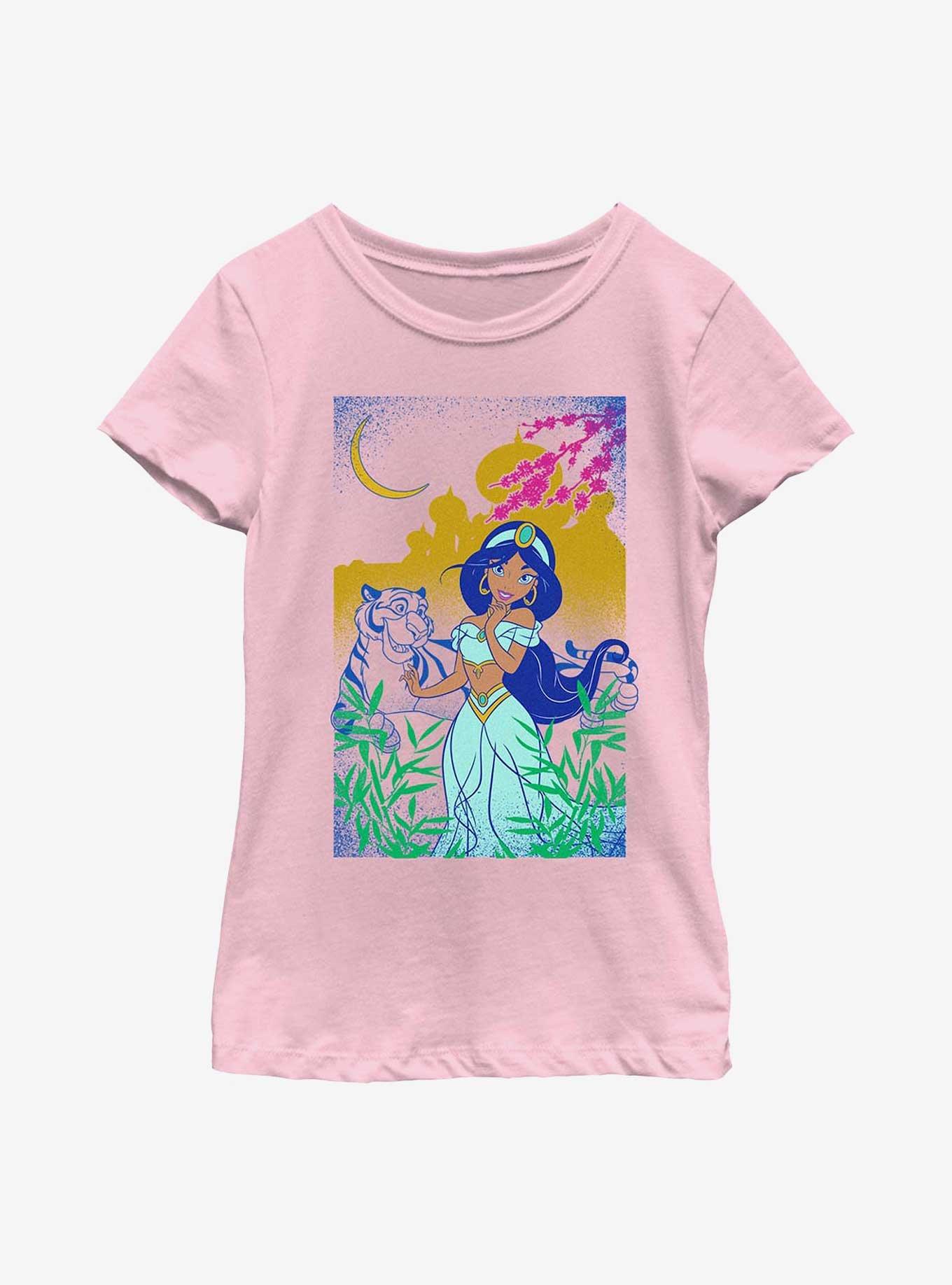 Disney Princesses Jasmine Rajah Block Print Youth Girls T-Shirt, , hi-res