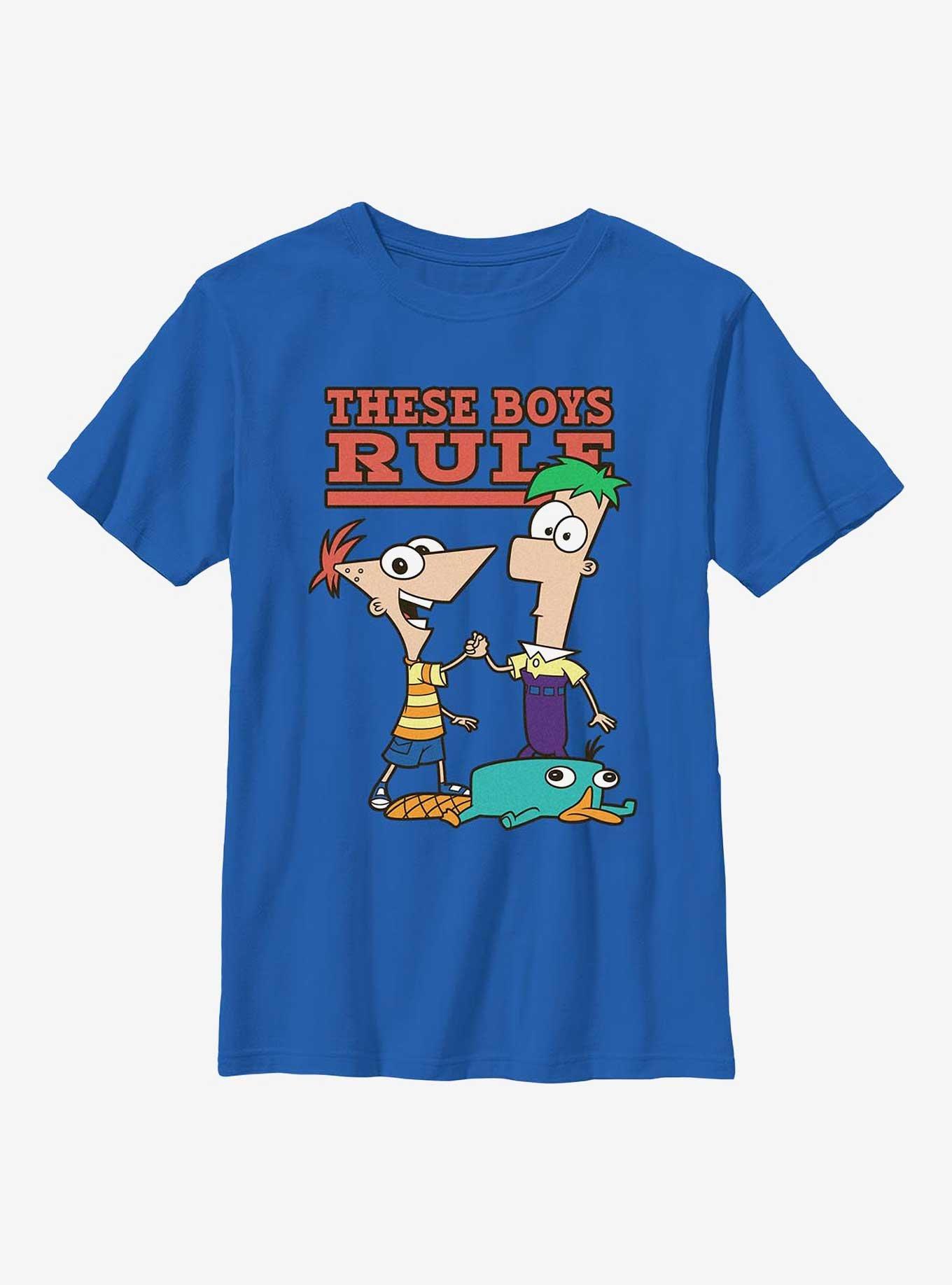 Phineas And Ferb These Boys Rule Youth T-Shirt, , hi-res