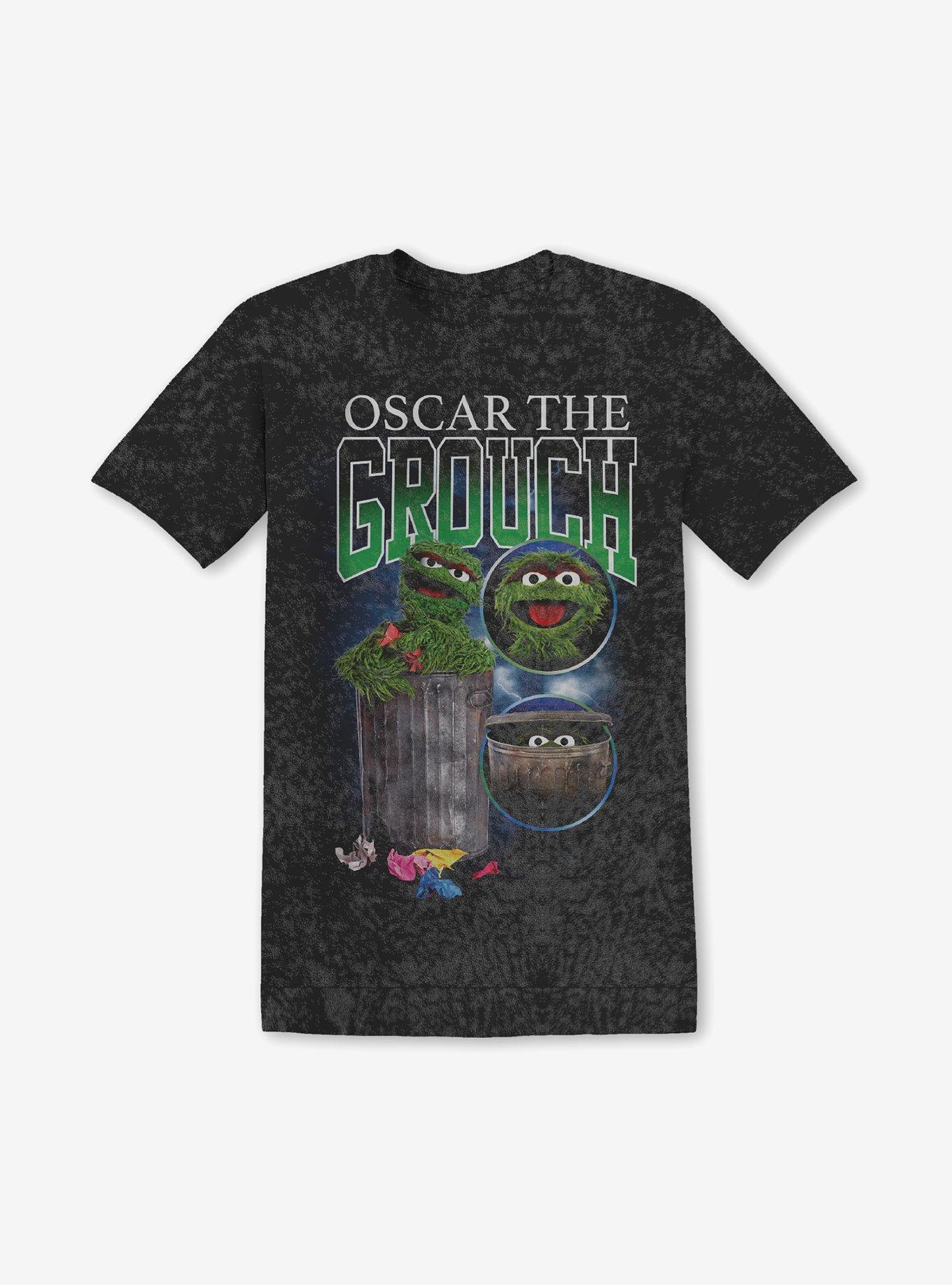 Sesame Street Oscar The Grouch Mineral Wash Boyfriend Fit Girls T-Shirt, , hi-res