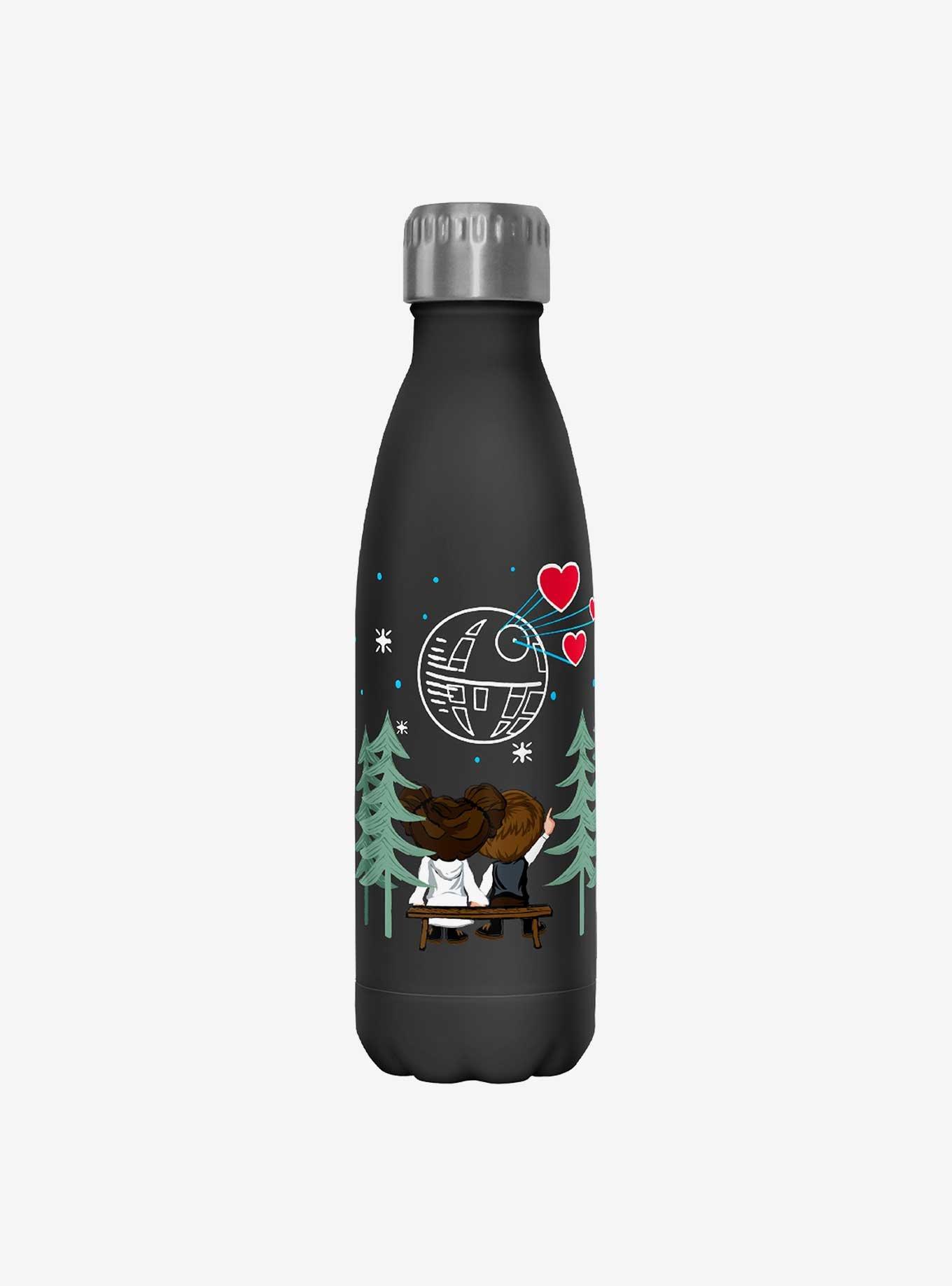 Star Wars Leia and Han Death Star Heart Water Bottle, , hi-res