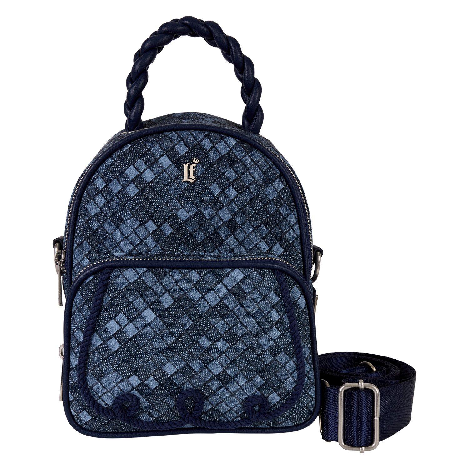 Loungefly Woven Faux Denim Convertible Mini Backpack, , hi-res