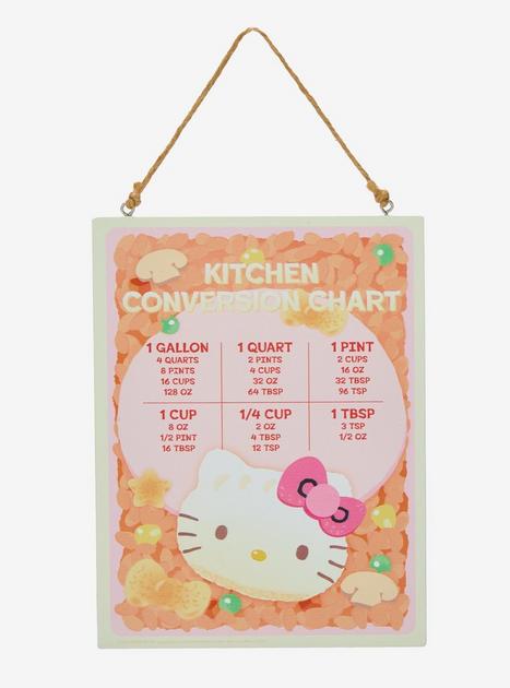 Hello Kitty Bento Kitchen Conversion Chart Wall Sign | BoxLunch