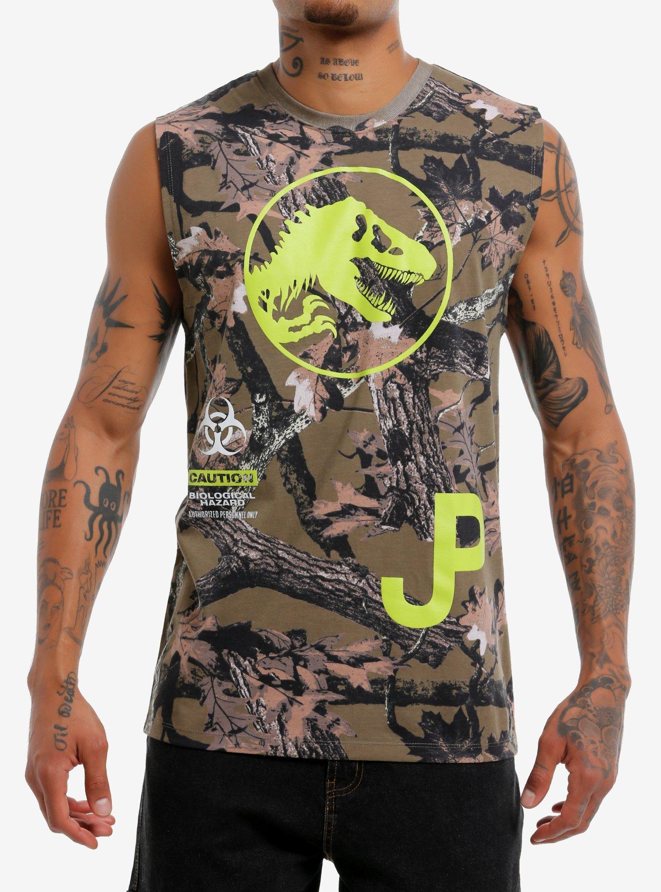 Jurassic Park Tree Camo Muscle Tank Top, , hi-res