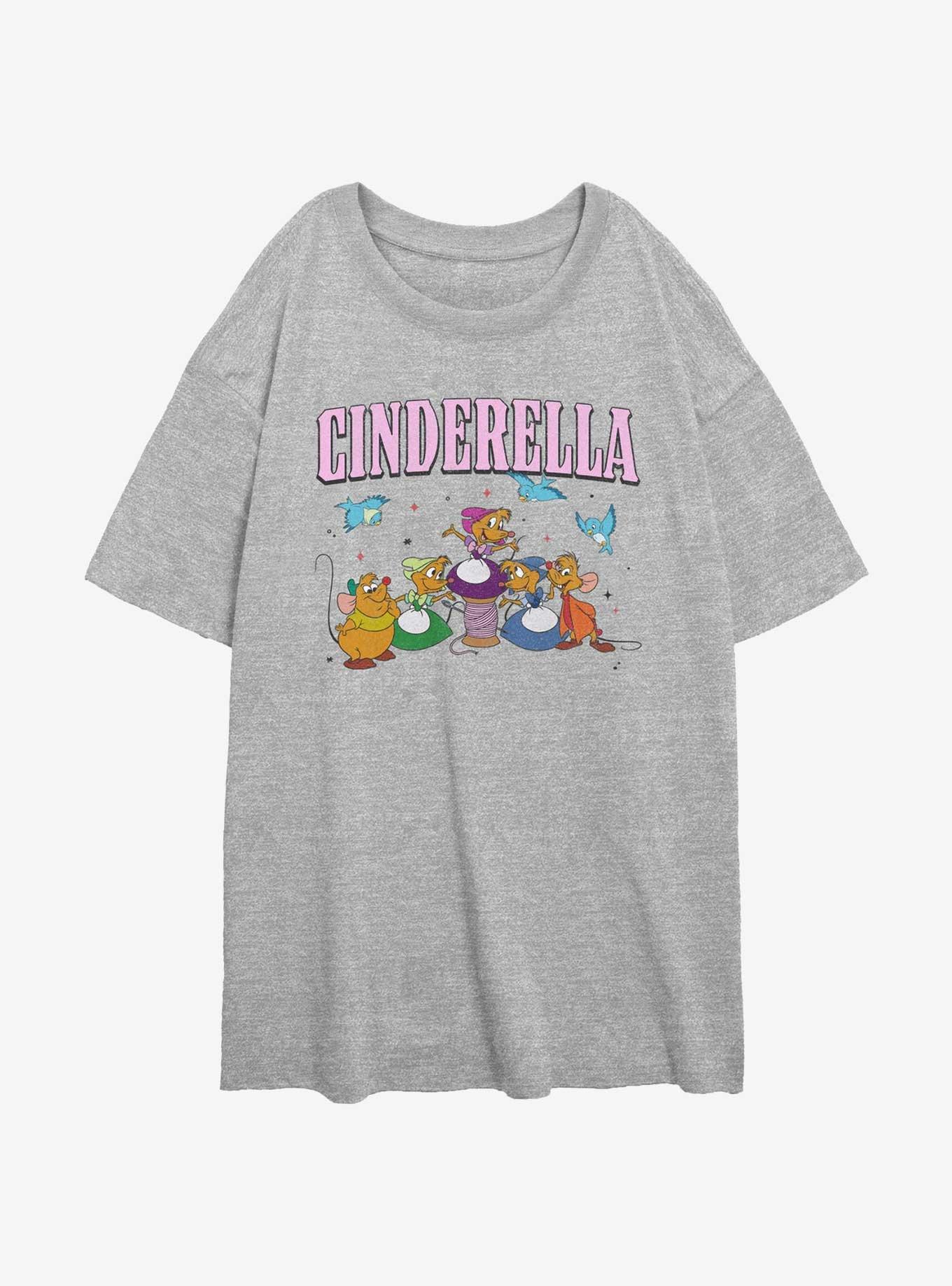 Disney Cinderella Helpers Womens Oversized T-Shirt, ATH HTR, hi-res