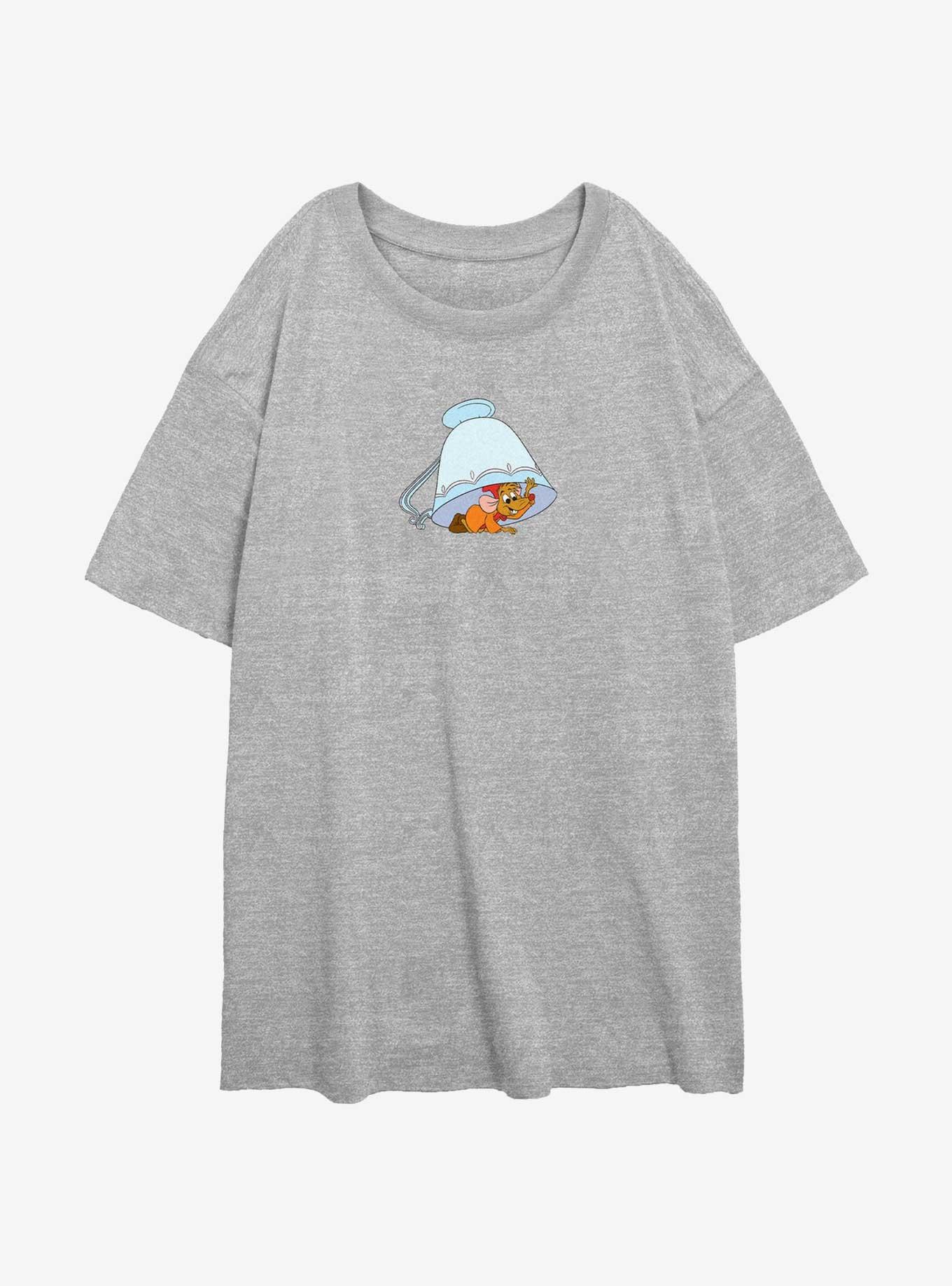 Disney Cinderella Jaq Under The Teacup Womens Oversized T-Shirt, ATH HTR, hi-res