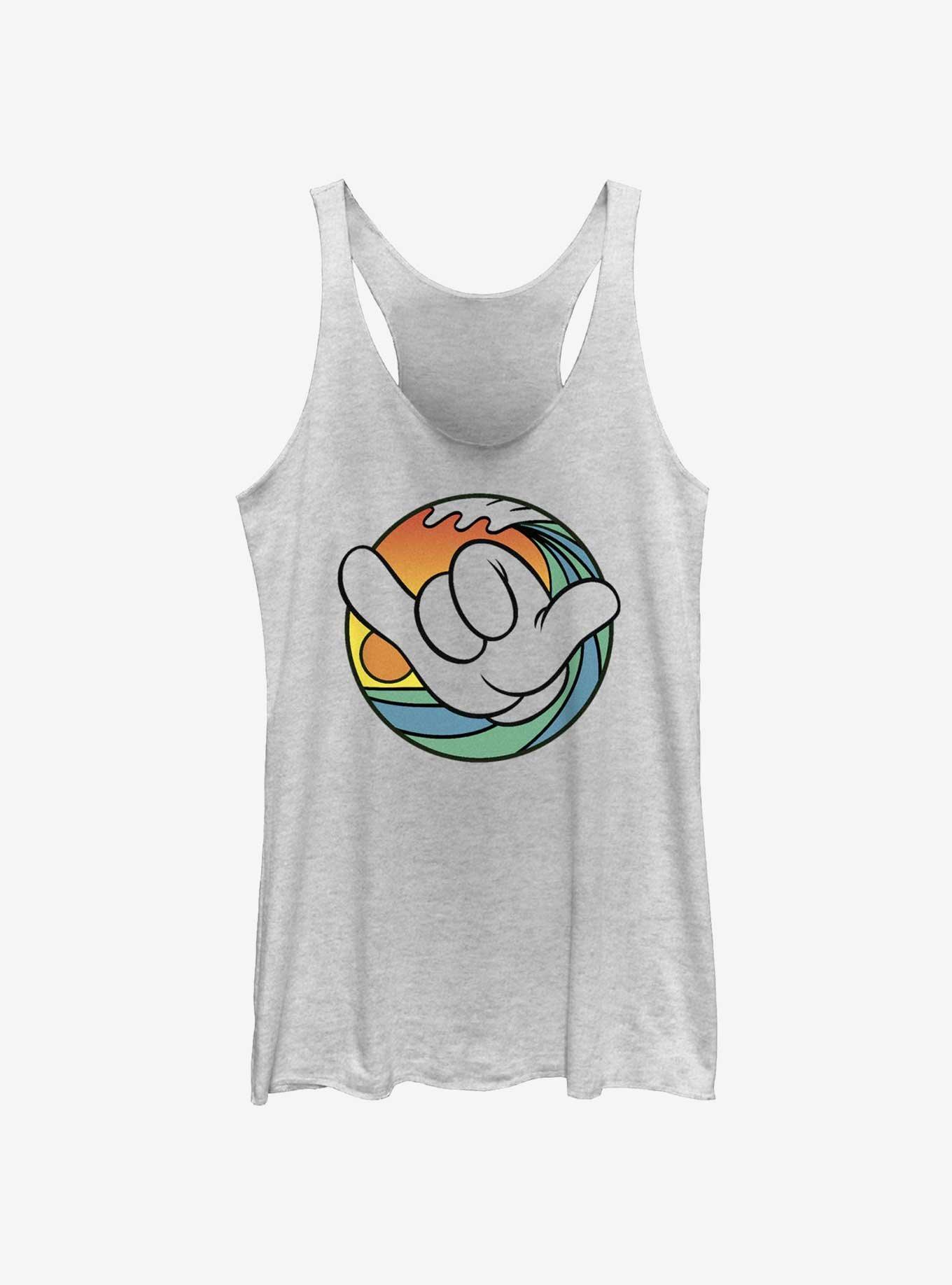 Disney Mickey Mouse Hang Loose Wave Womens Tank Top, WHITE HTR, hi-res