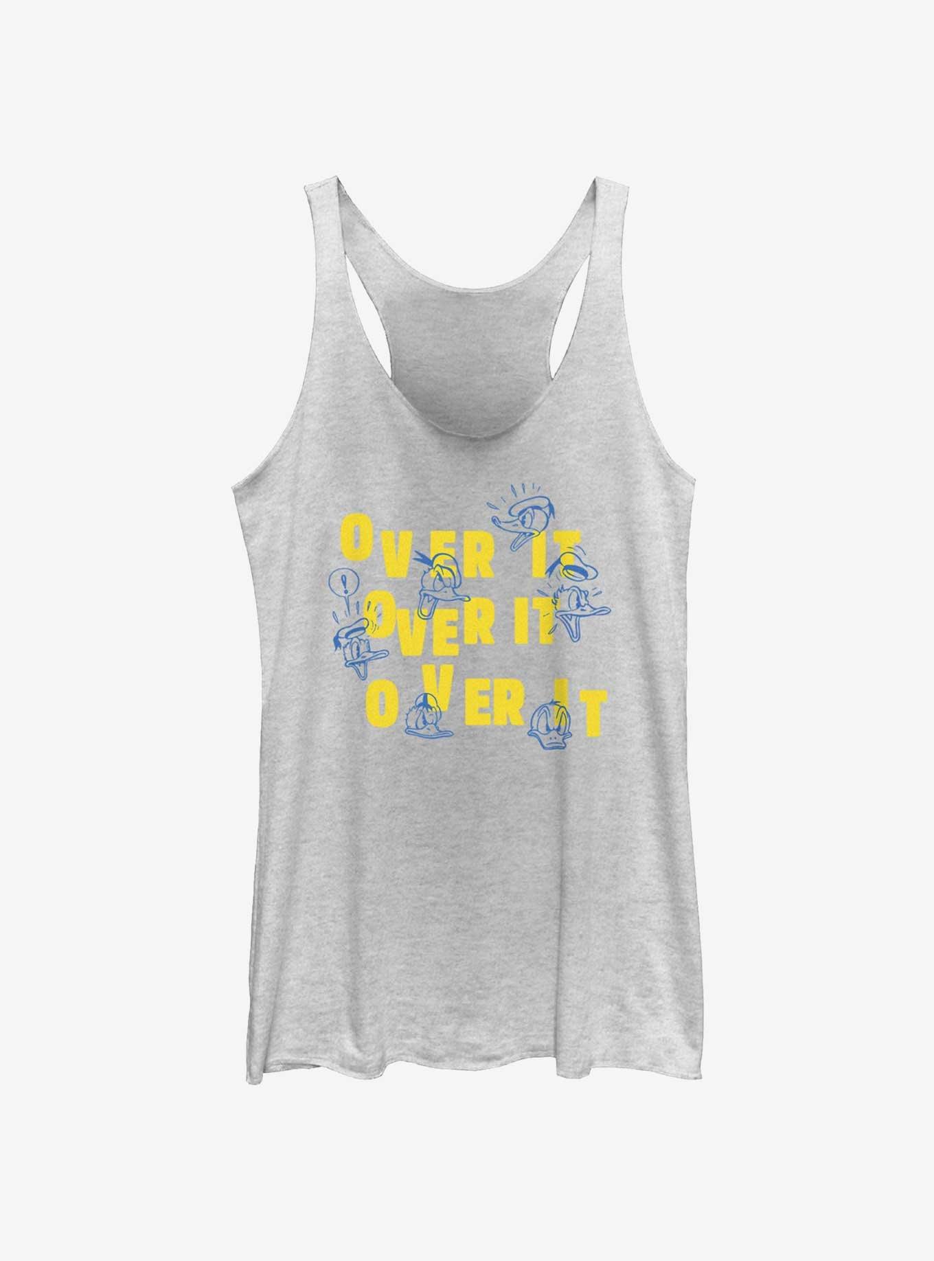 Disney Donald Duck Over It Womens Tank Top, WHITE HTR, hi-res