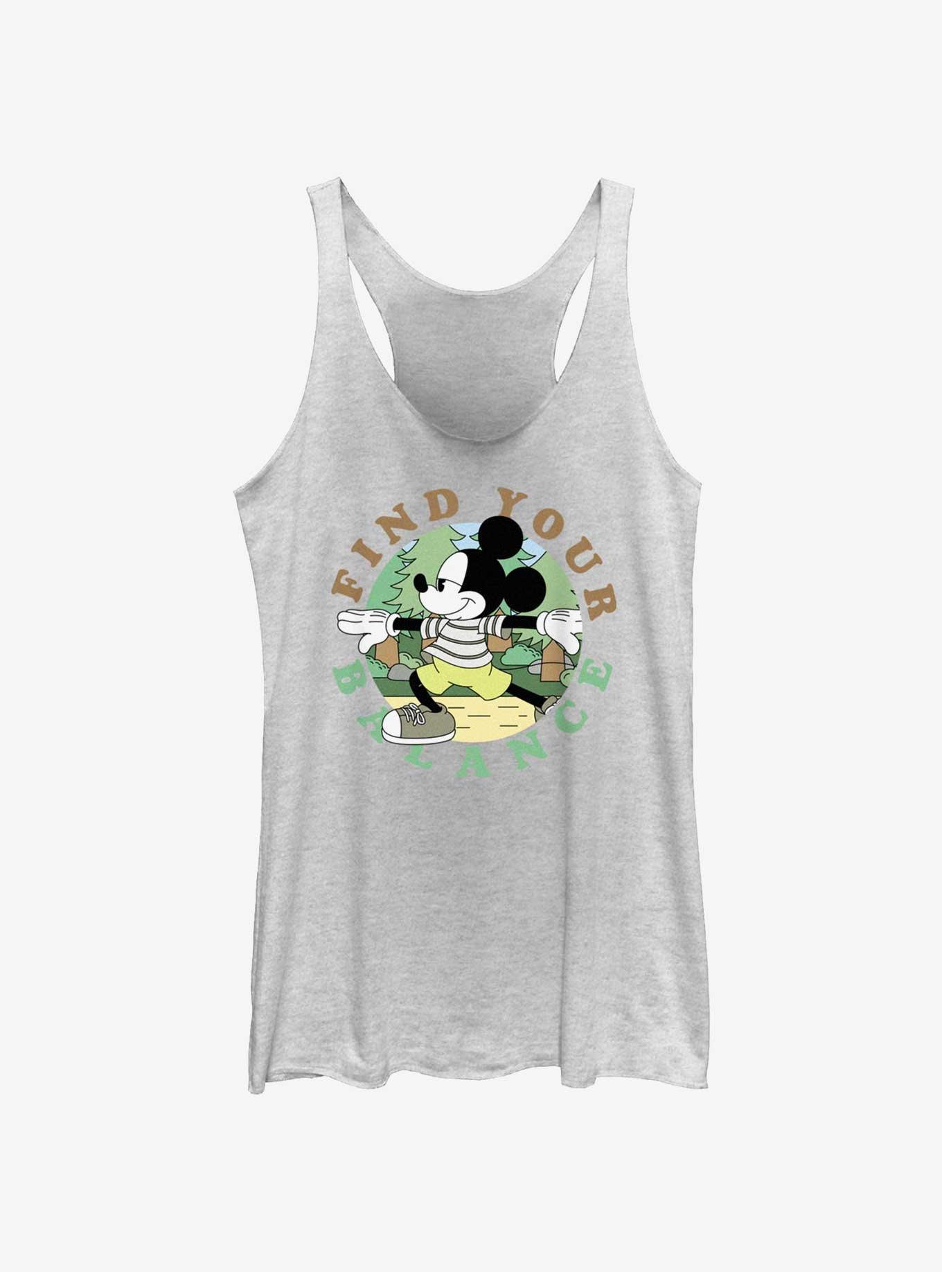 Disney Mickey Mouse Find Your Balance Womens Tank Top, WHITE HTR, hi-res