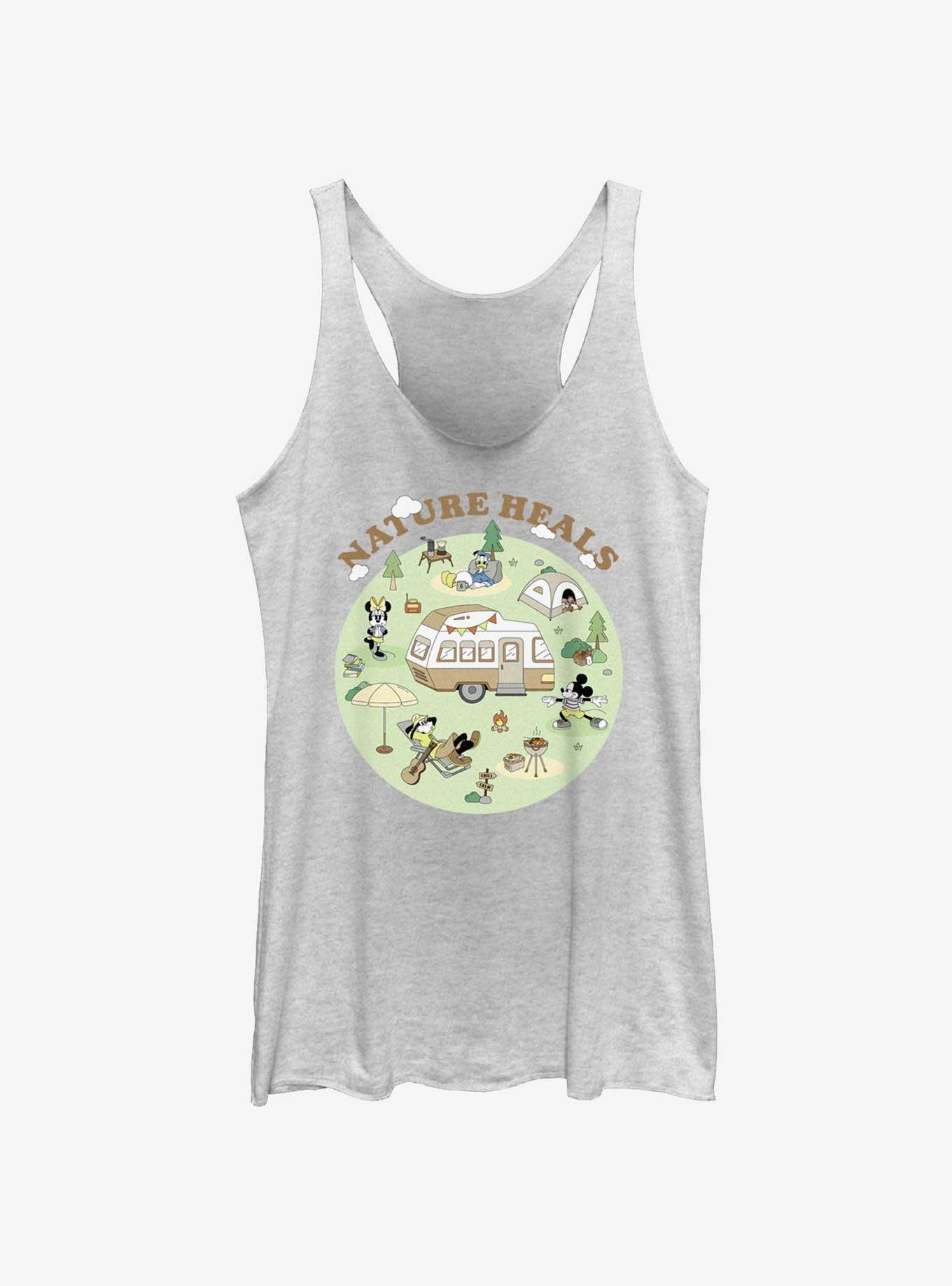 Disney Mickey Mouse Nature Heals Camp Womens Tank Top, WHITE HTR, hi-res