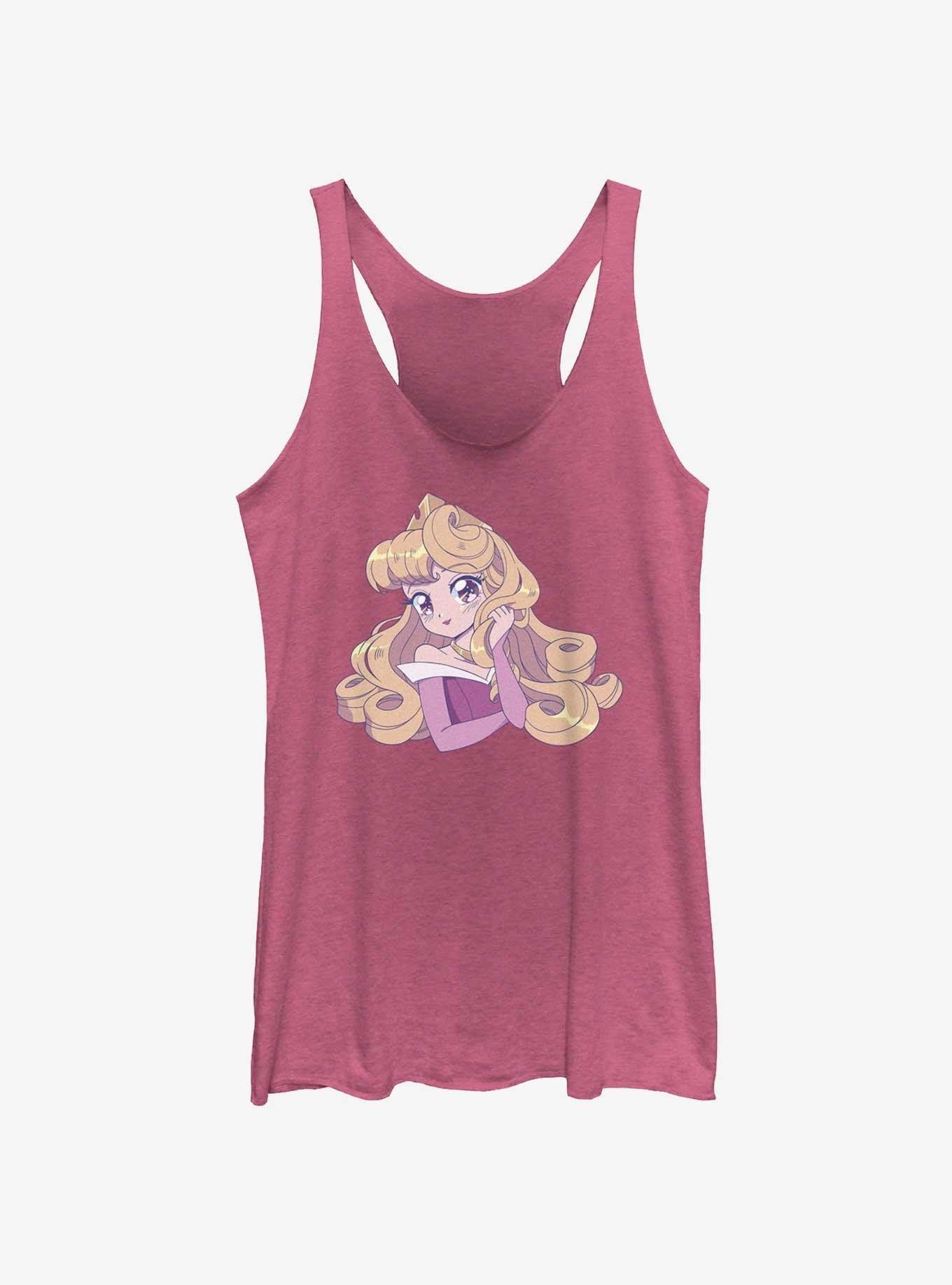 Disney Sleeping Beauty Cute Aurora Manga Version Womens Tank Top, PINK HTR, hi-res